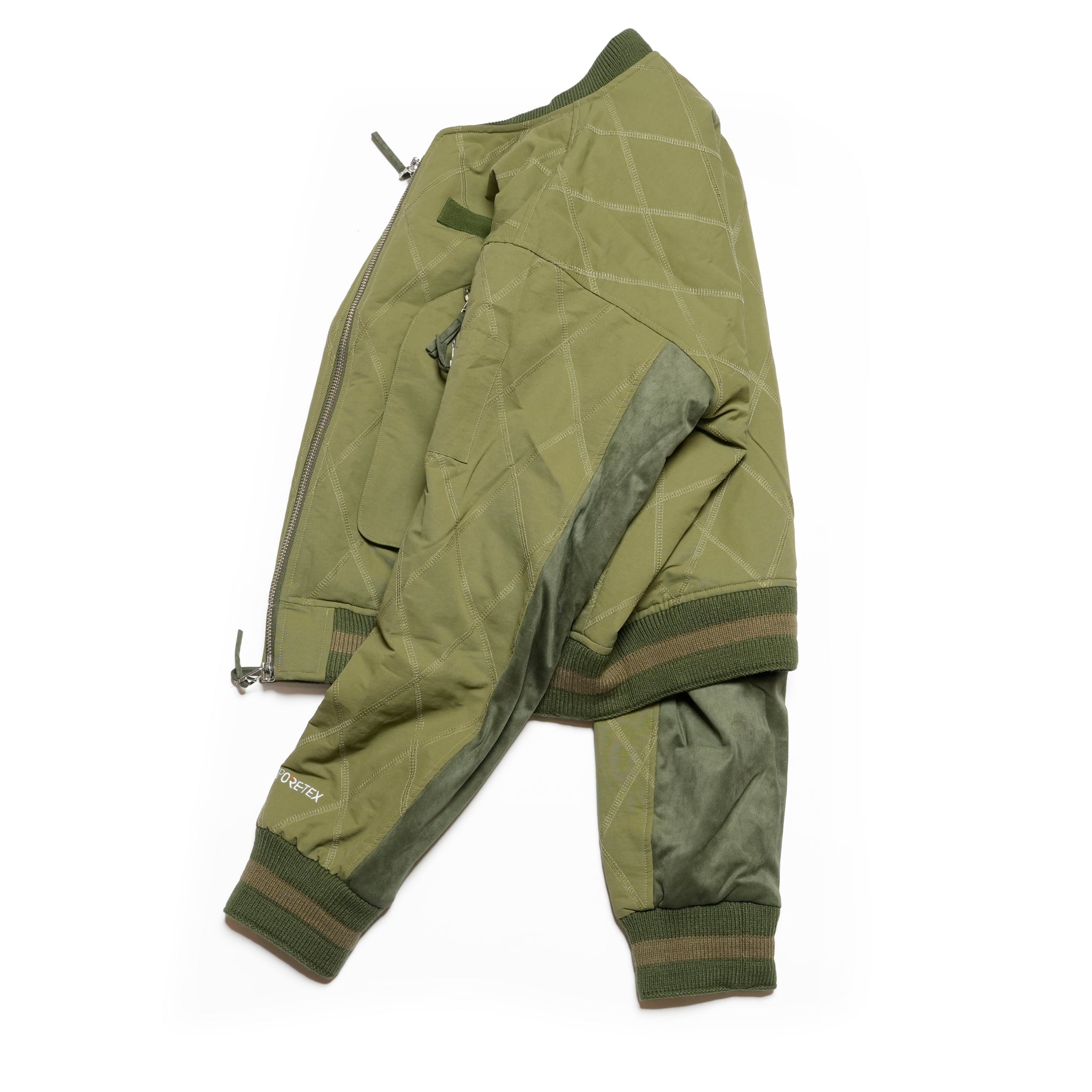 Stripe rib flight jacket | Color_Olive | No_pla25awj09-2_olive【PLATEAU STUDIO_プラトー スタジオ】