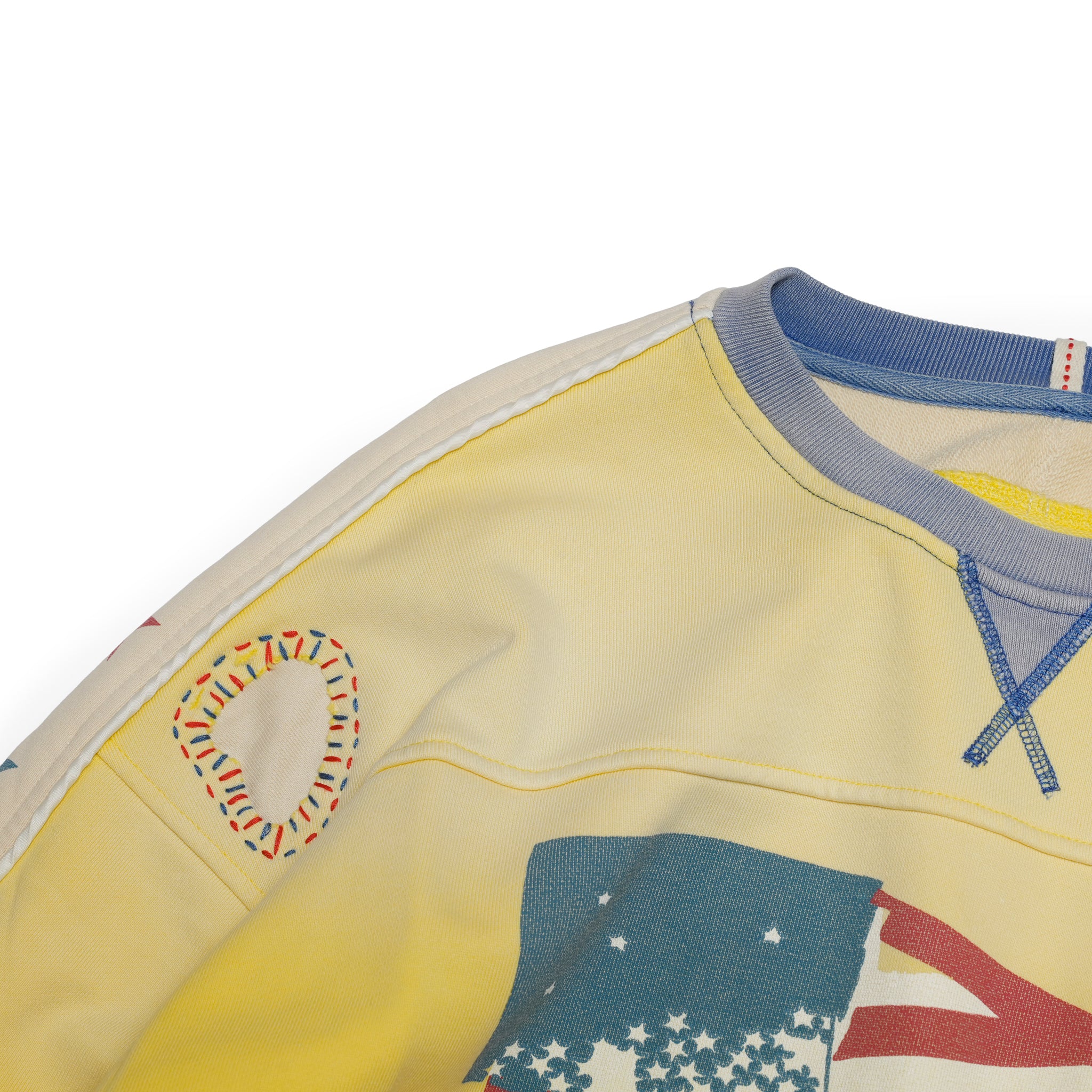 Star crew neck | Color_Yellow | No_pla25awt09-1_yellow【PLATEAU STUDIO_プラトー スタジオ】