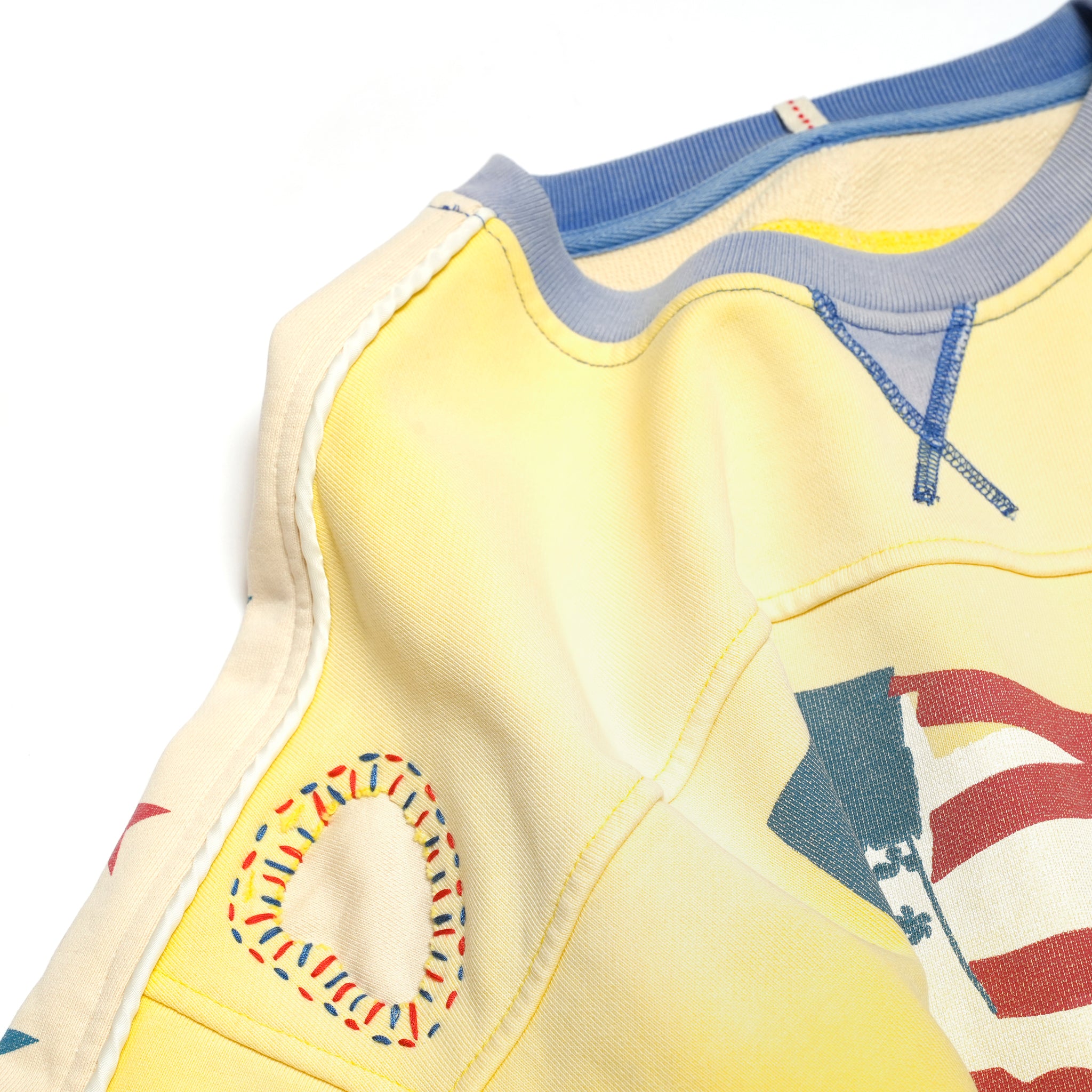 Star crew neck | Color_Yellow | No_pla25awt09-1_yellow【PLATEAU STUDIO_プラトー スタジオ】