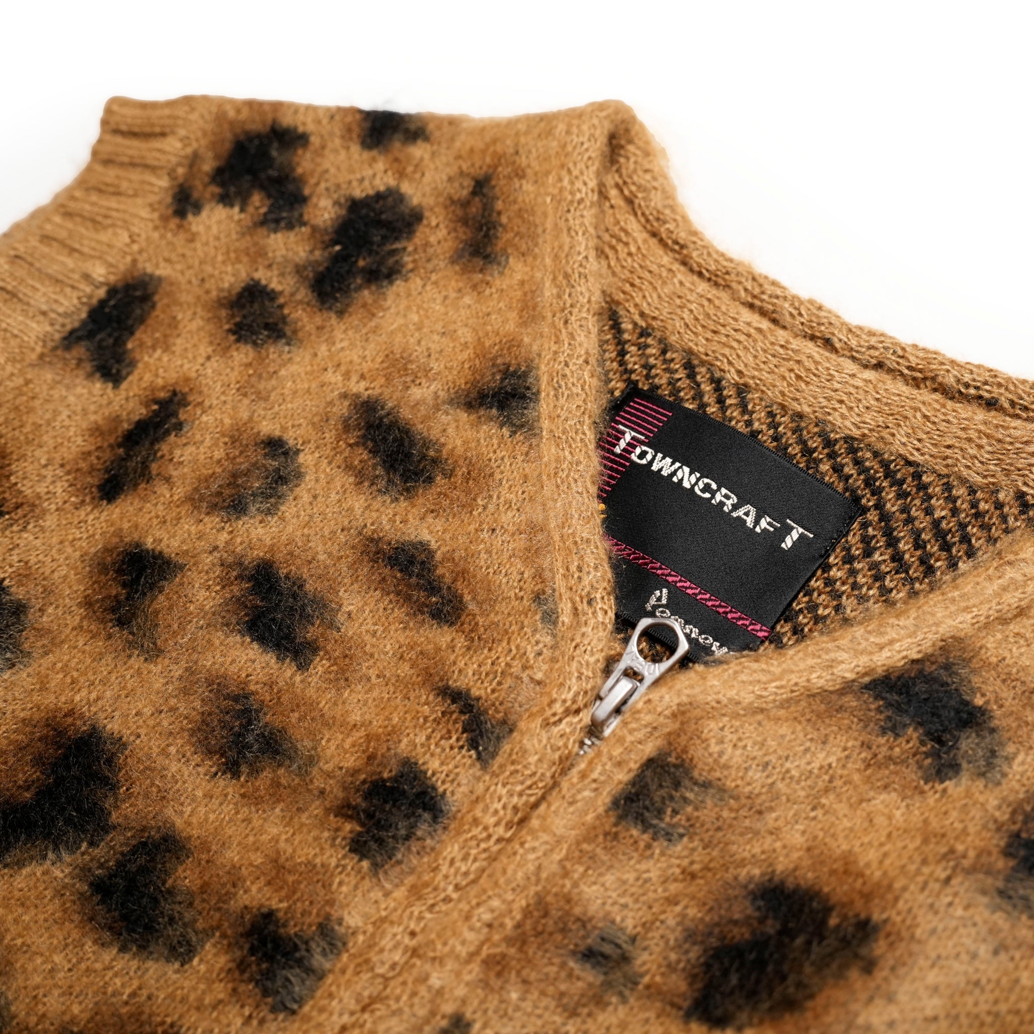 Shaggy Vintage Pattern Zip Vest – Leopard | TOWNCRAFT