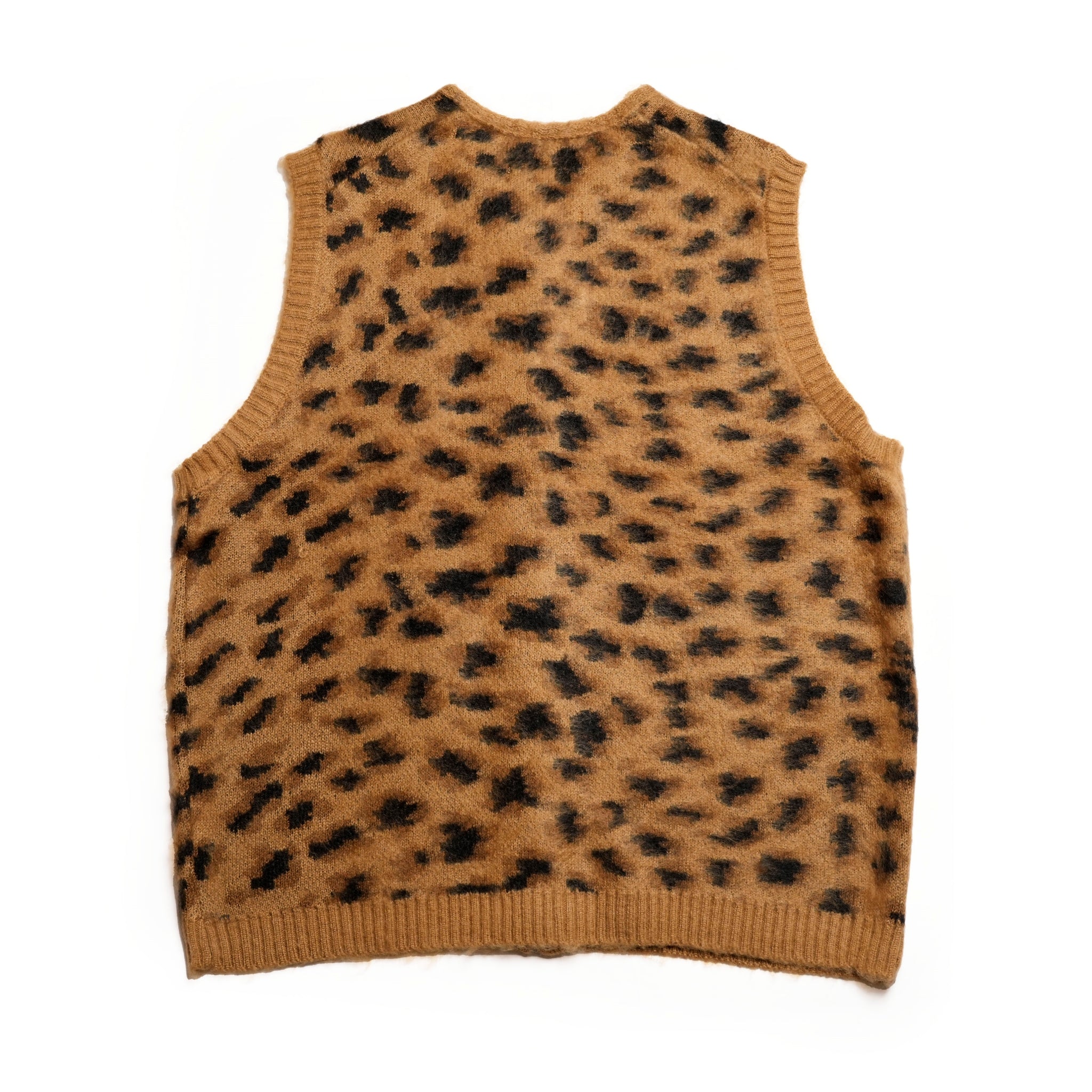 Shaggy Vintage Pattern Zip Vest – Leopard | TOWNCRAFT