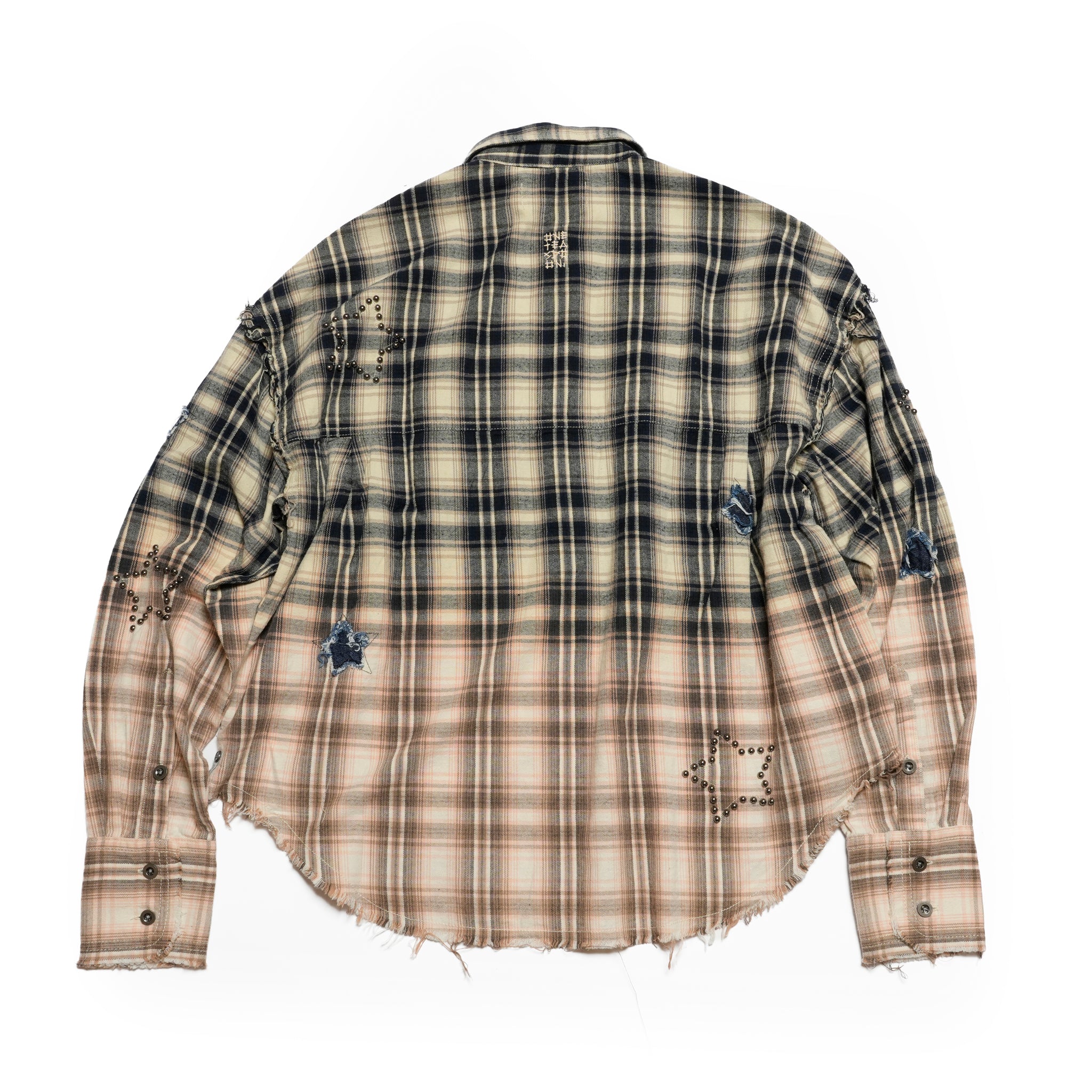 FLANNEL STAR STUDDED SHIRT | Color_Cream Blue Check | No_26977_cream blue check【ONE TEASPOON_ワンティースプーン】