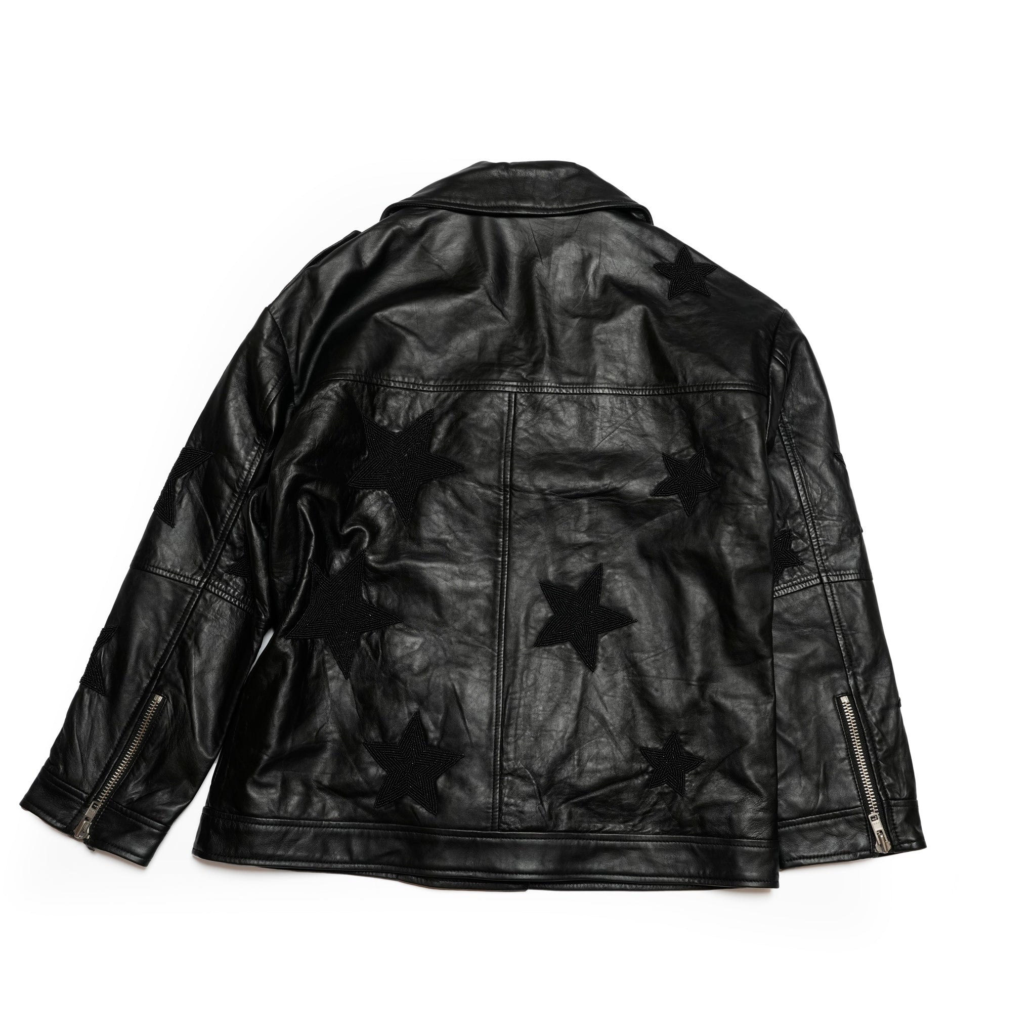 BIKER BOYFRIEND EMBELLISHED MOTO LEATHER JACKET | Color_Black Star | No_26627b_black star【ONE TEASPOON_ワンティースプーン】
