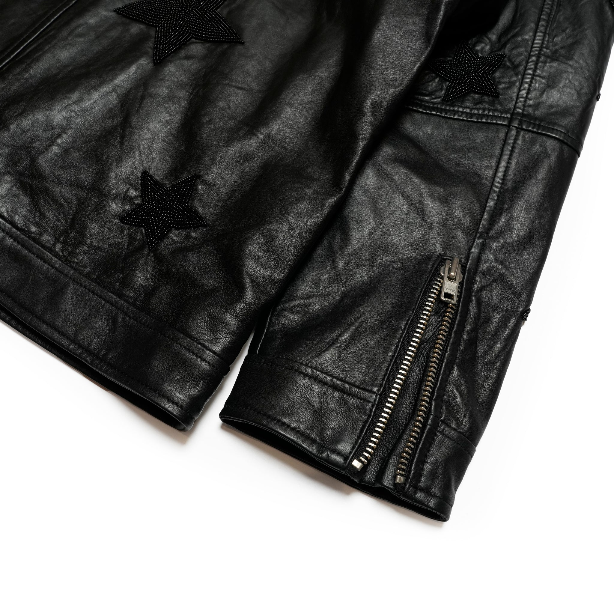 BIKER BOYFRIEND EMBELLISHED MOTO LEATHER JACKET | Color_Black Star | No_26627b_black star【ONE TEASPOON_ワンティースプーン】