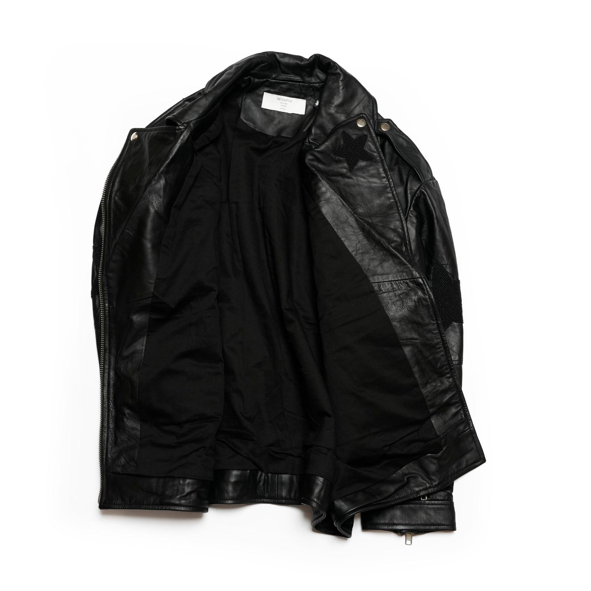 BIKER BOYFRIEND EMBELLISHED MOTO LEATHER JACKET | Color_Black Star | No_26627b_black star【ONE TEASPOON_ワンティースプーン】