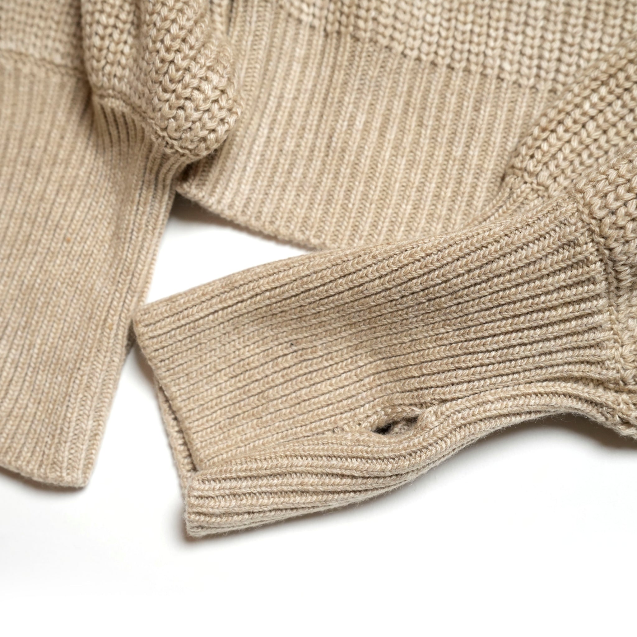 MIL24FKN3031_ECRU | HALF ZIP MIL KNIT TOP | Ecru | KHA:KI