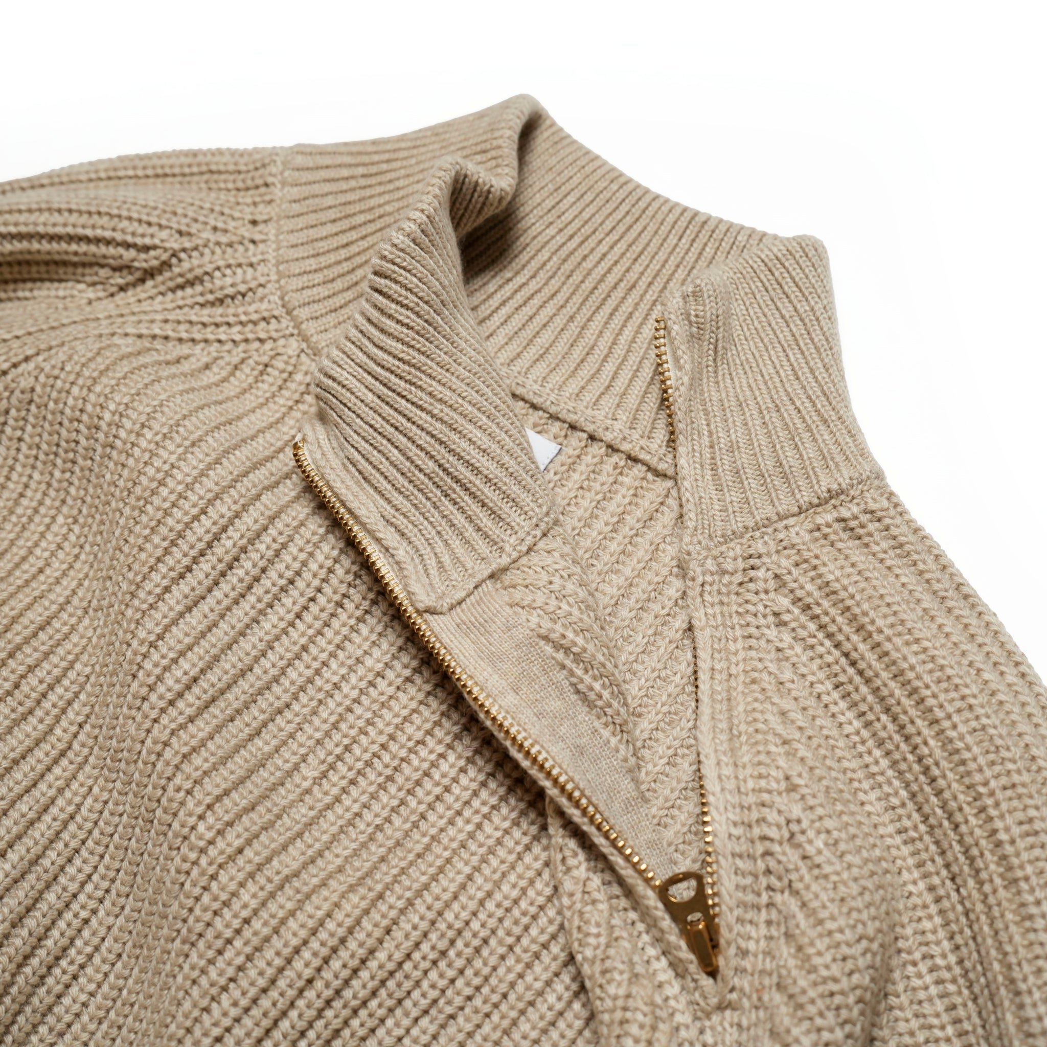 MIL24FKN3031_ECRU | HALF ZIP MIL KNIT TOP | Ecru | KHA:KI