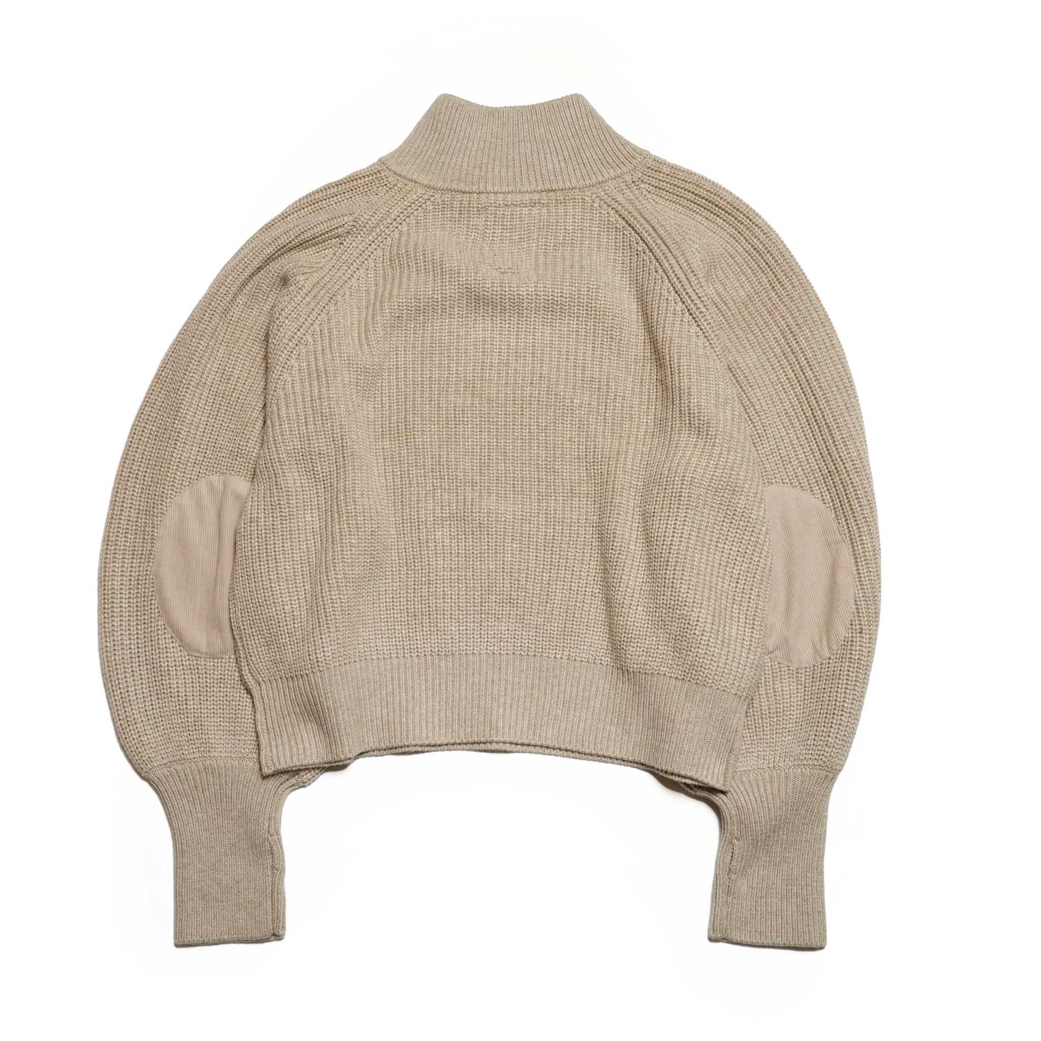 MIL24FKN3031_ECRU | HALF ZIP MIL KNIT TOP | Ecru | KHA:KI