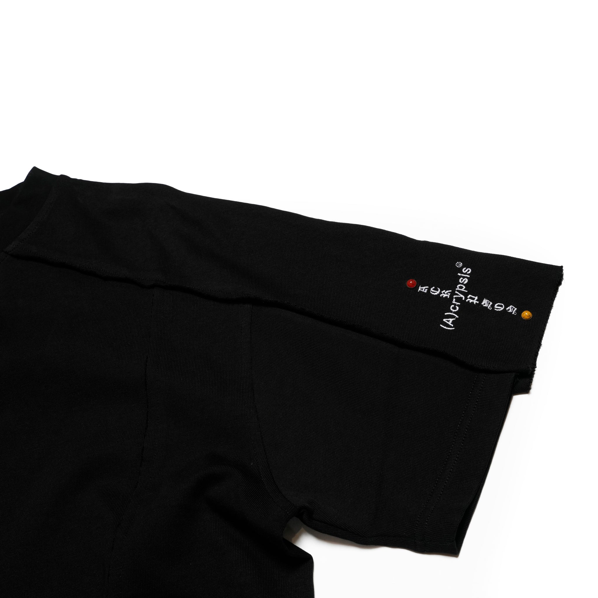 (A)crypsis® 25S/S - (ð¬)ððððððð My Life Raw-Edge Patchwork Embroidered Top / Black | SIze_Freeã(A)CRYPSIS®ã