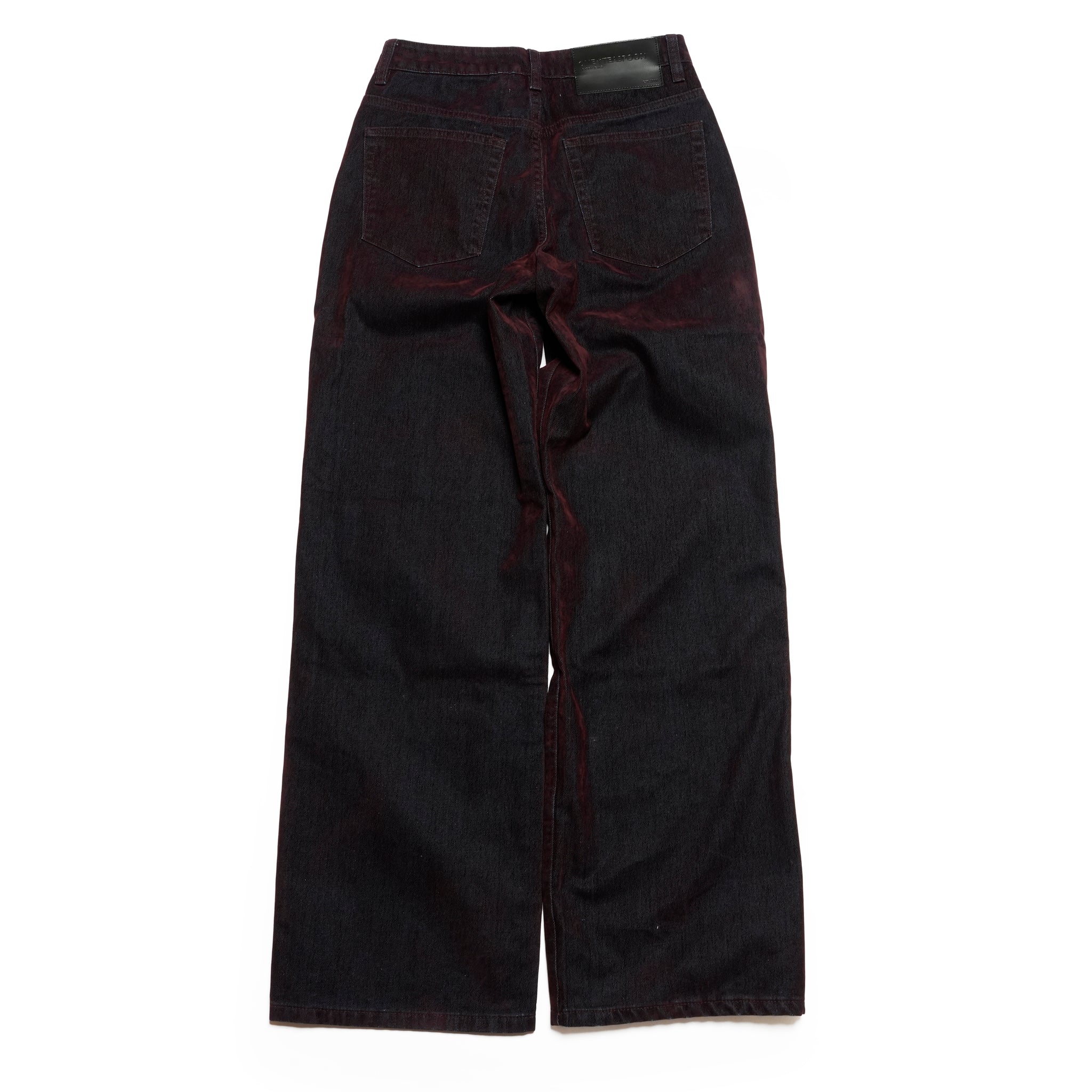 JACKSON MID WAIST WIDE LEG VELVET FINISH DENIM JEANS | Color_Flocked Maroon | No_27241_flocked maroon【ONE TEASPOON_ワンティースプーン】