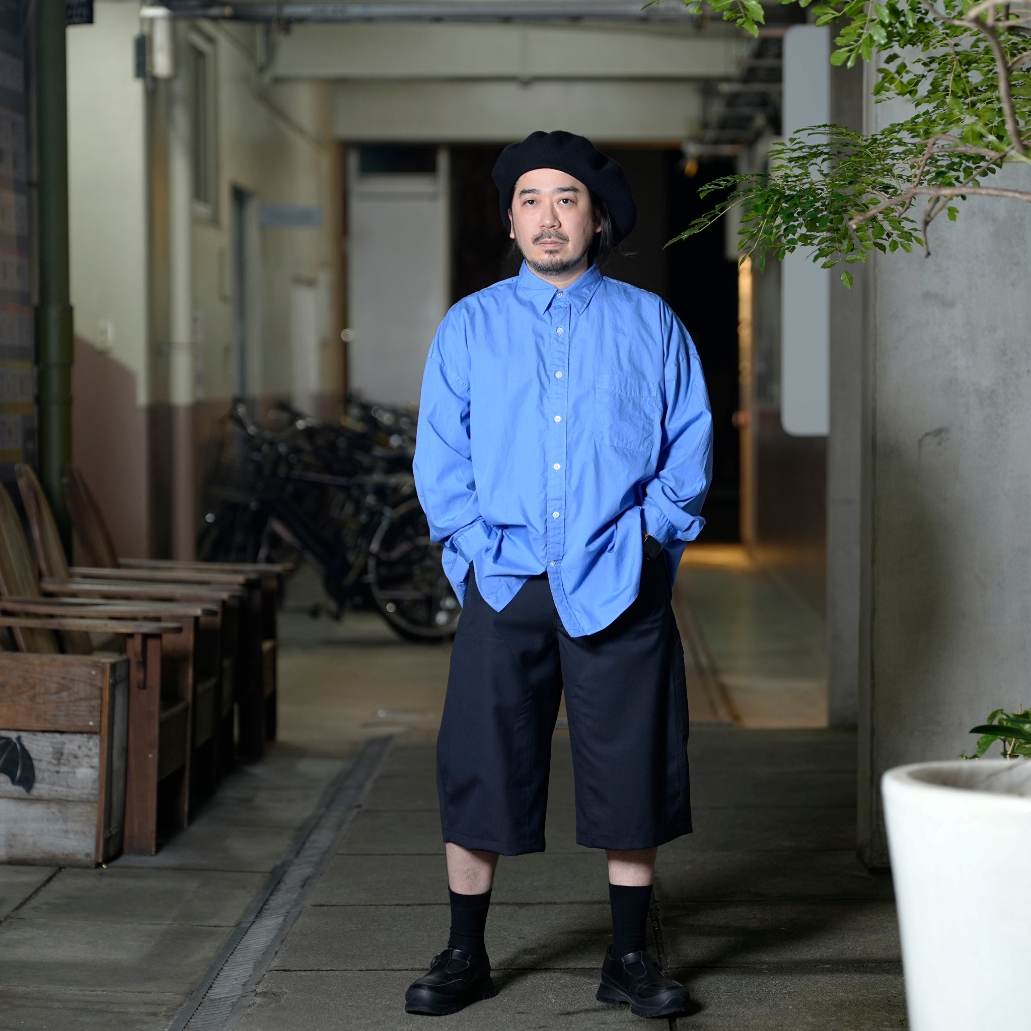 AD00274_D.Navy | Double Knee Teck Shorts | Color:Navy【ADAN_エーディーエーエヌ】