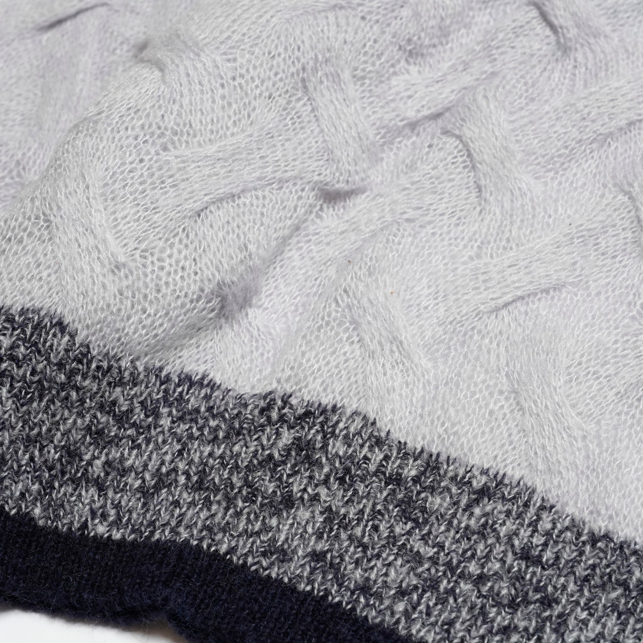 MOHAIR KNIT_SUPER LONG SLV. SLIT TURTLE – Lt Grey | 252-420_lt grey | CaRouseLamBRa