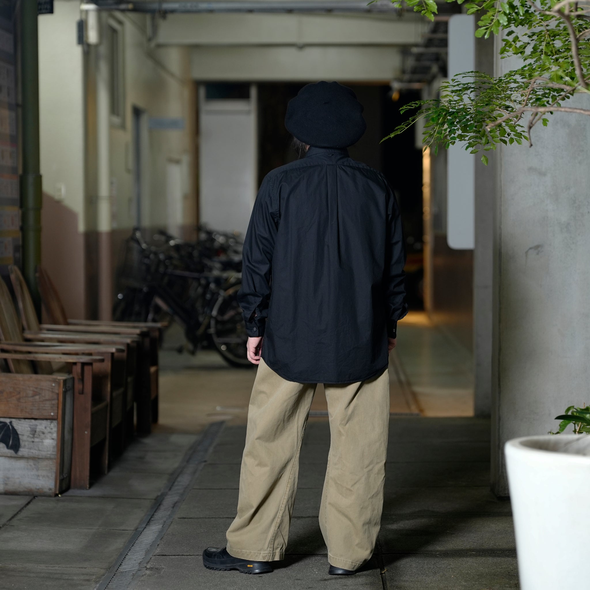 RG-03_BLACK | REGULAR COLLAR SHIRT-BROAD | Color:Black【CATTA_カッタ】