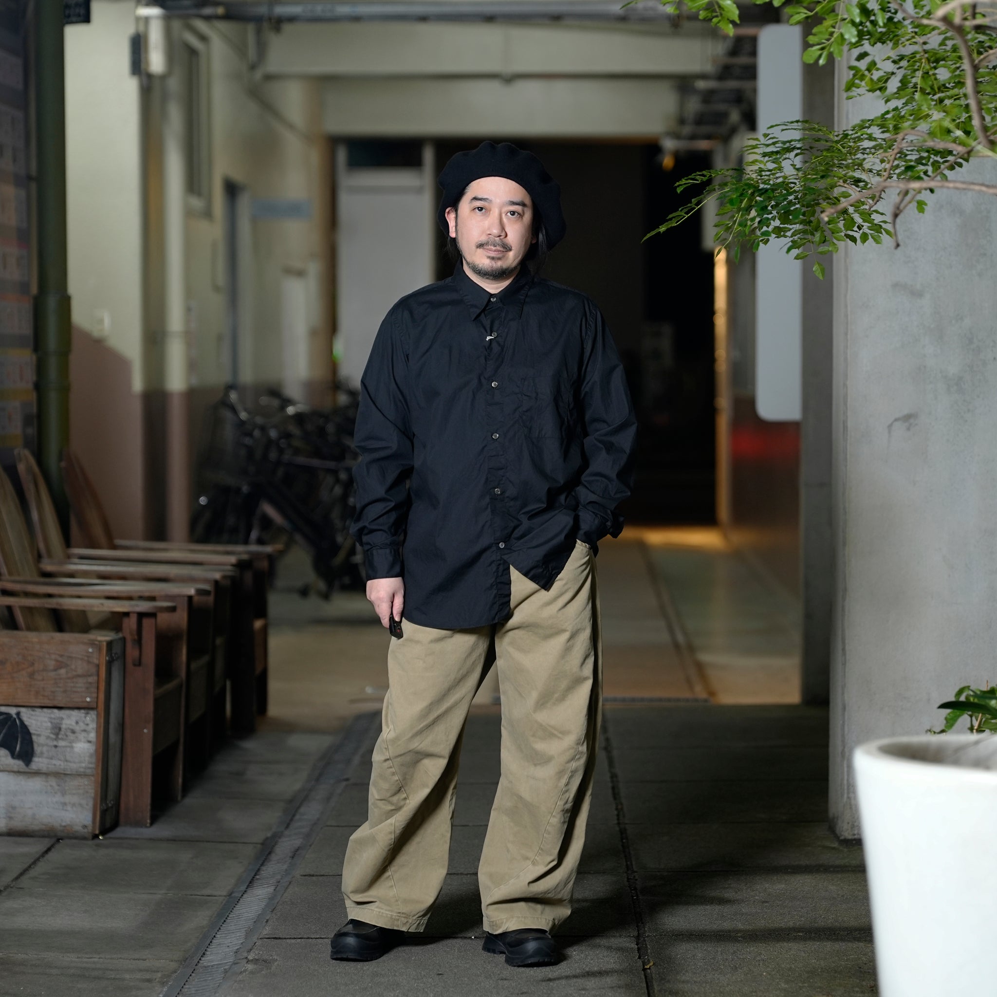 RG-03_BLACK | REGULAR COLLAR SHIRT-BROAD | Color:Black【CATTA_カッタ】