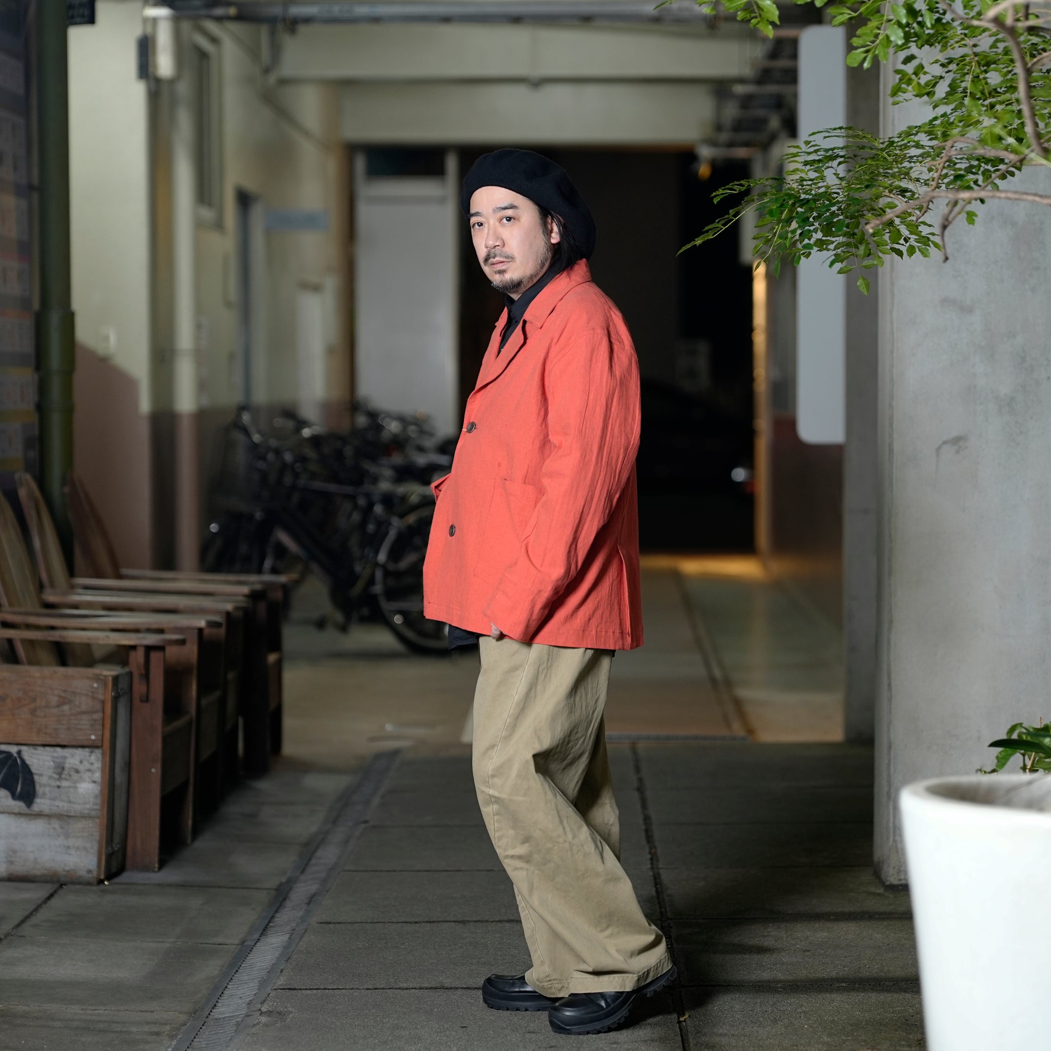 VOO-1222_Soft Red | LINEN 2B JKT | Color:Soft Red【VOO_ヴォー】【archive】