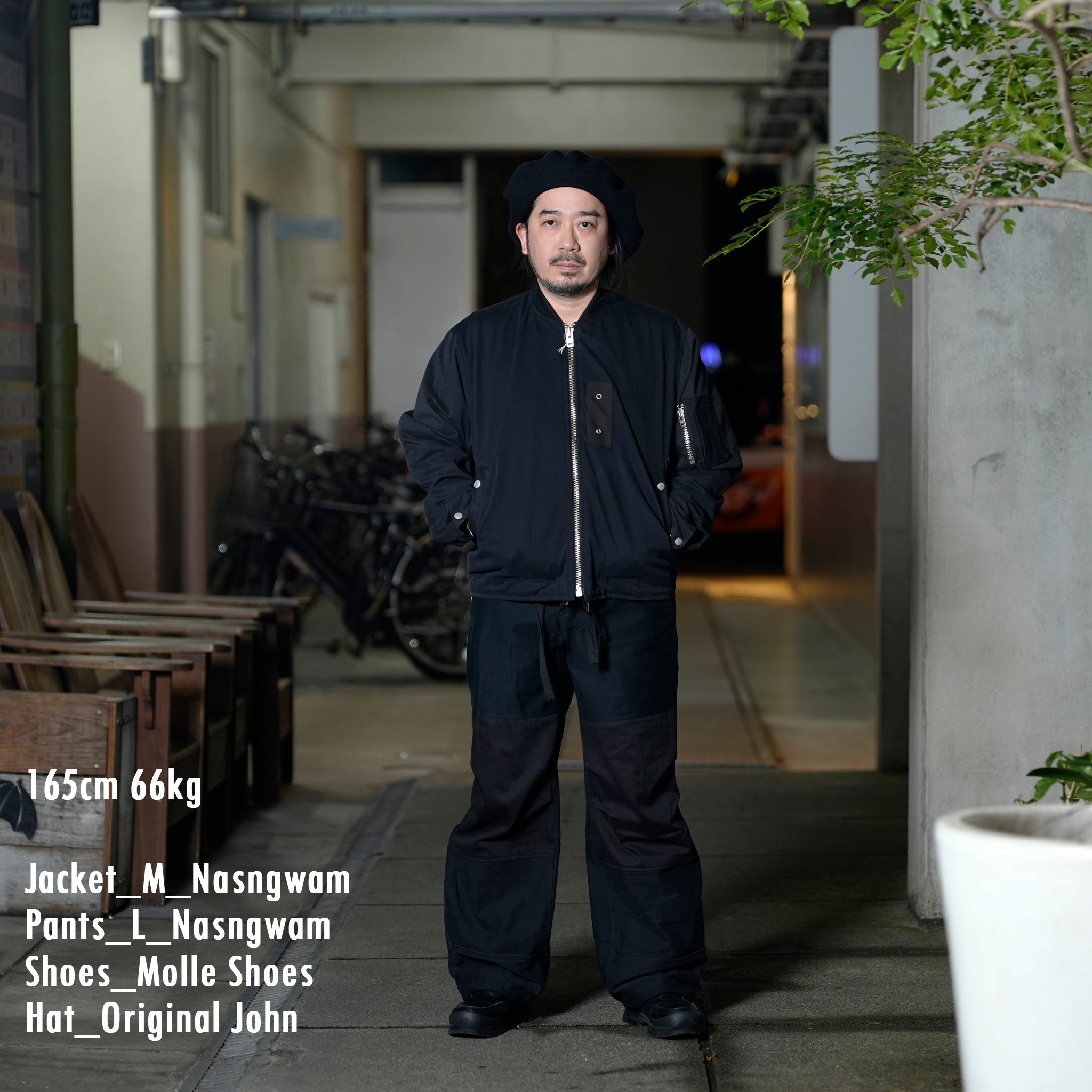 RP2513301_E | FLIGHT PANTS | Color:Black_E | Size_L【NASNGWAM_ナスングワム】