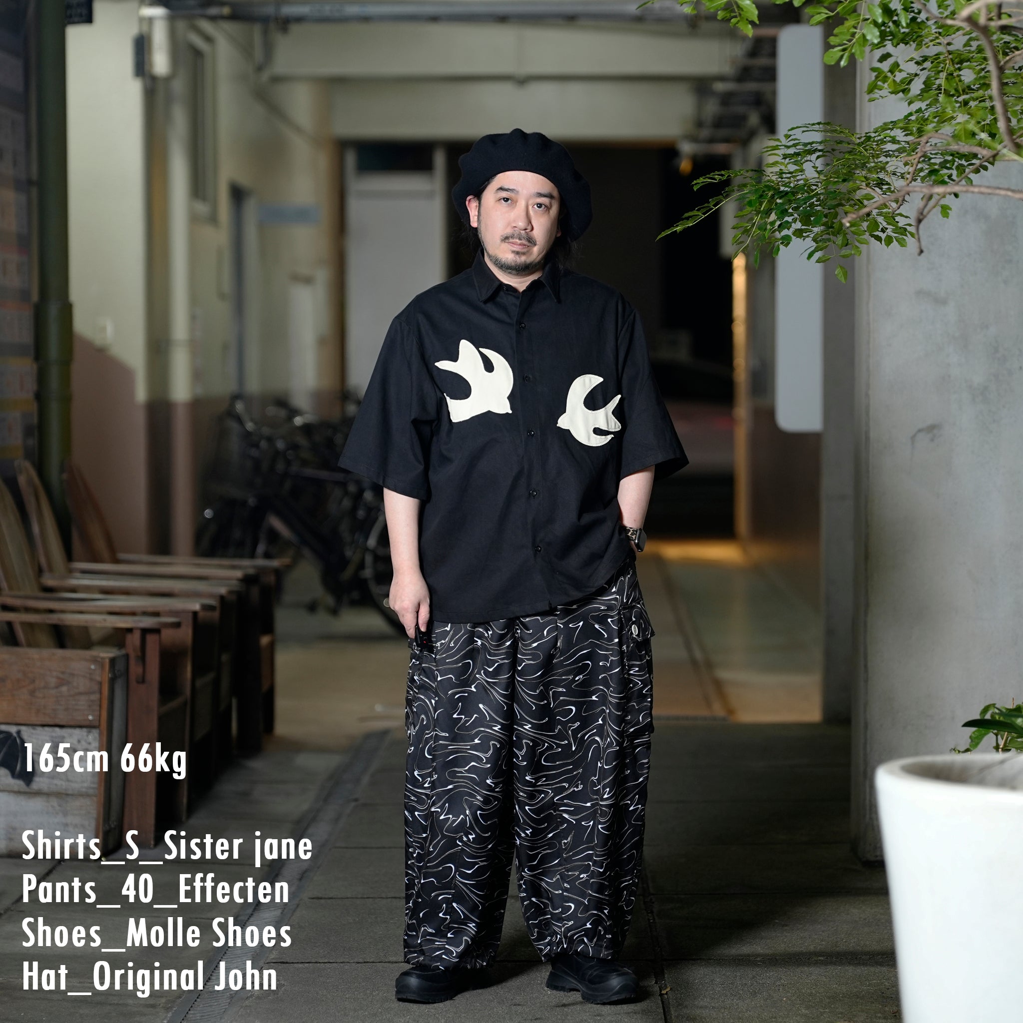 31SM01BLM131BLK_Black | Cameron Bird Shirt | Color:Black【SISTER JANE_シスタージェーン】【archive】