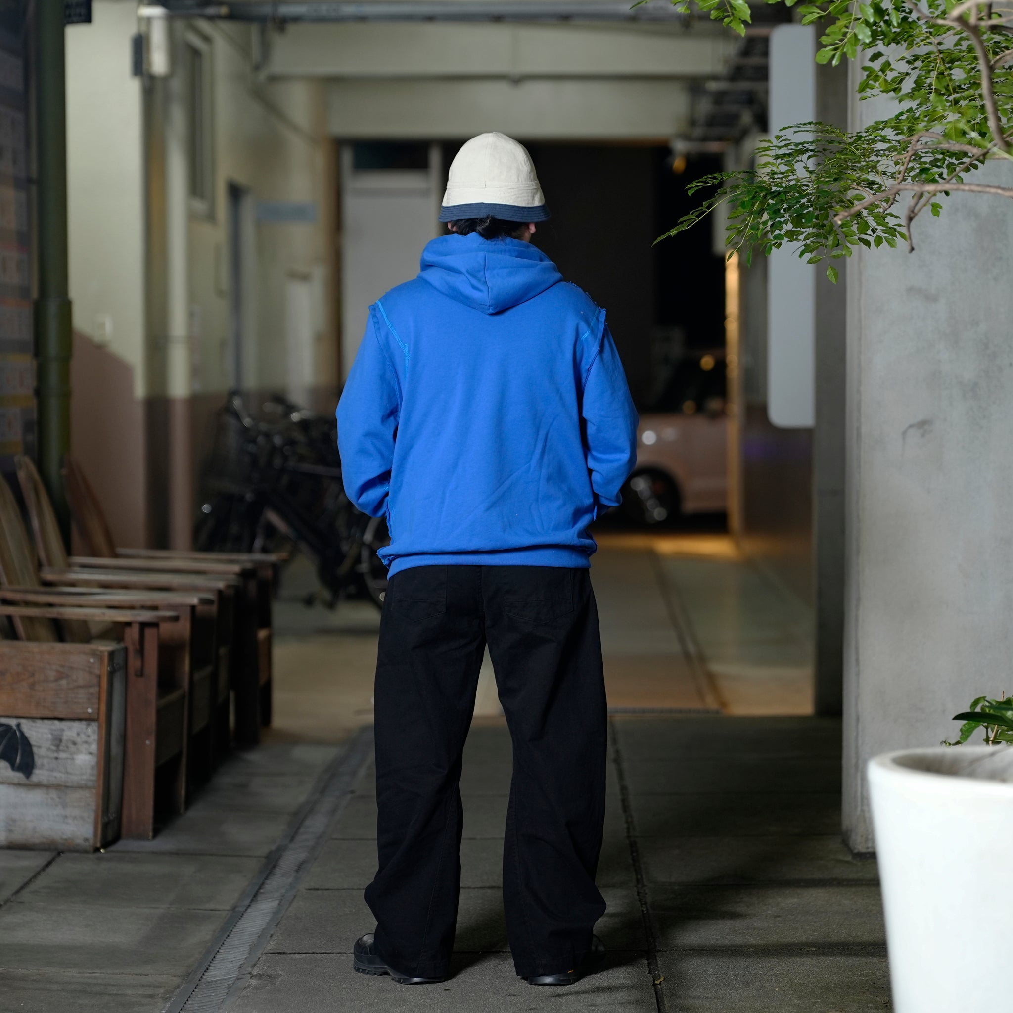 Pla25ssj16_Blue | Stamp zip-up | Color:Blue【PLATEAU STUDIO_プラトー スタジオ】【archive】