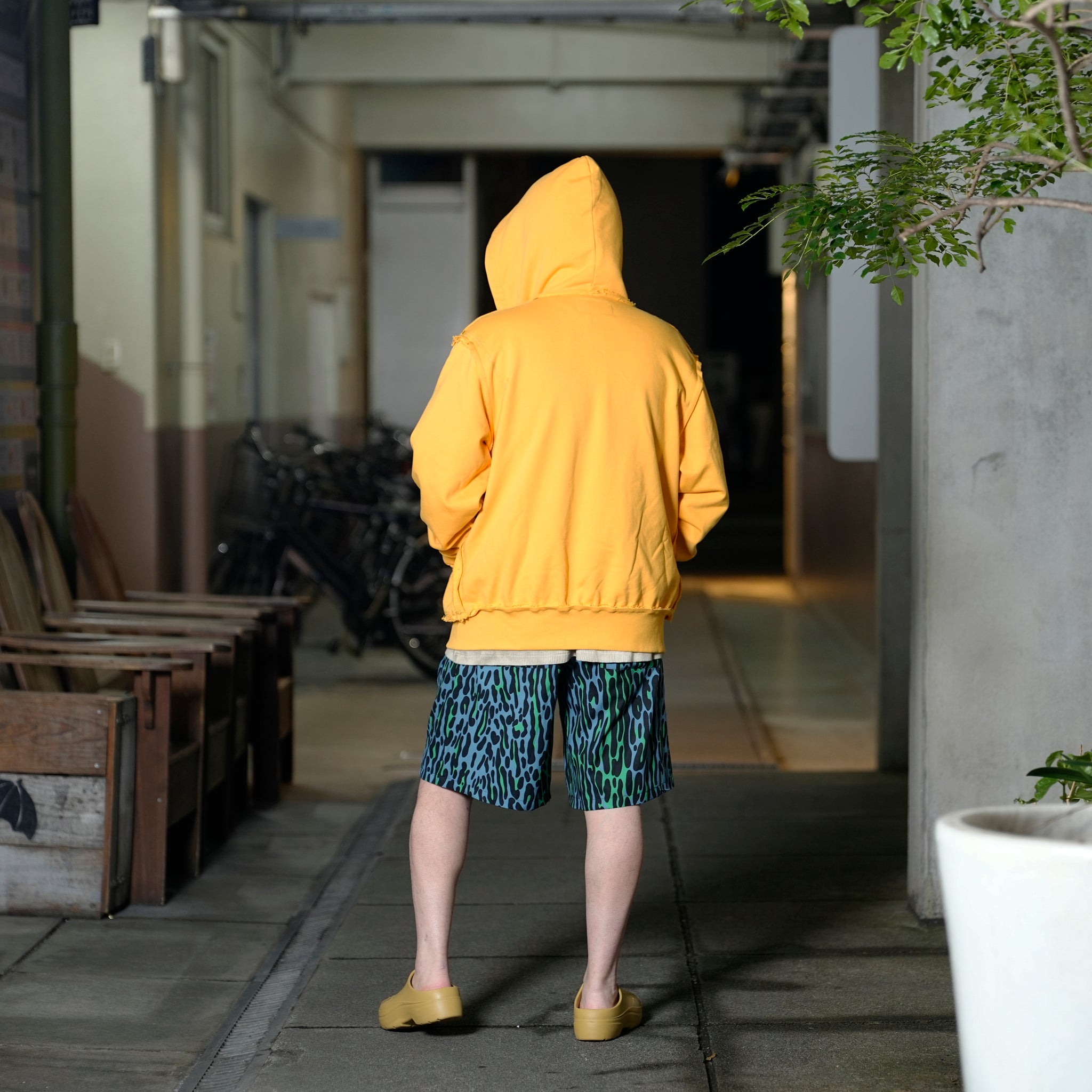 Pla25ssj17_Yellow | Stamp zip-up | Color:Yellow【PLATEAU STUDIO_プラトー スタジオ】