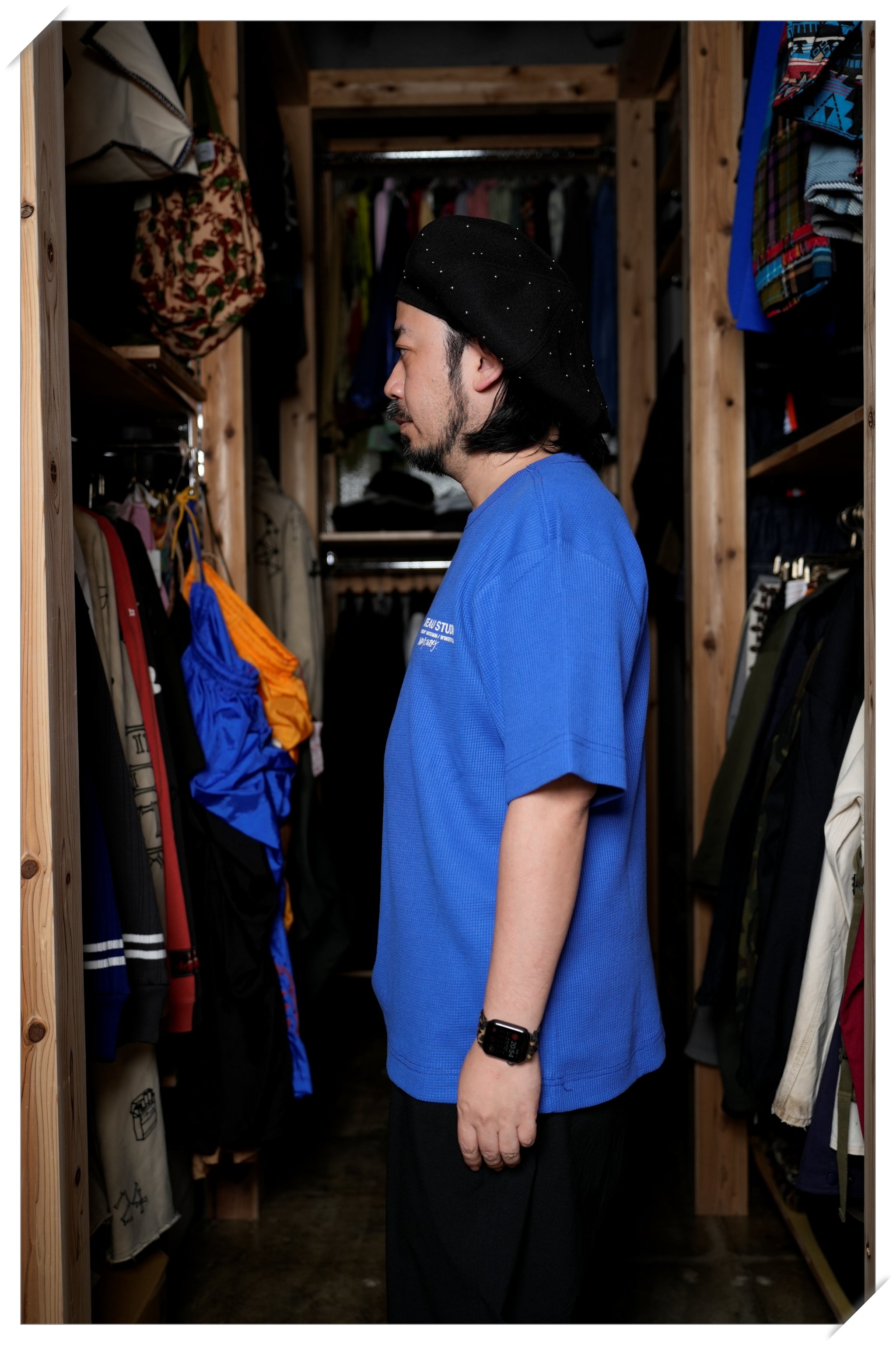 Pla24awtee01-2_blue | 2024 logo waffle tee | Color:Blue【PLATEAU STUDIO_プラトー スタジオ】【ネコポス選択可能】