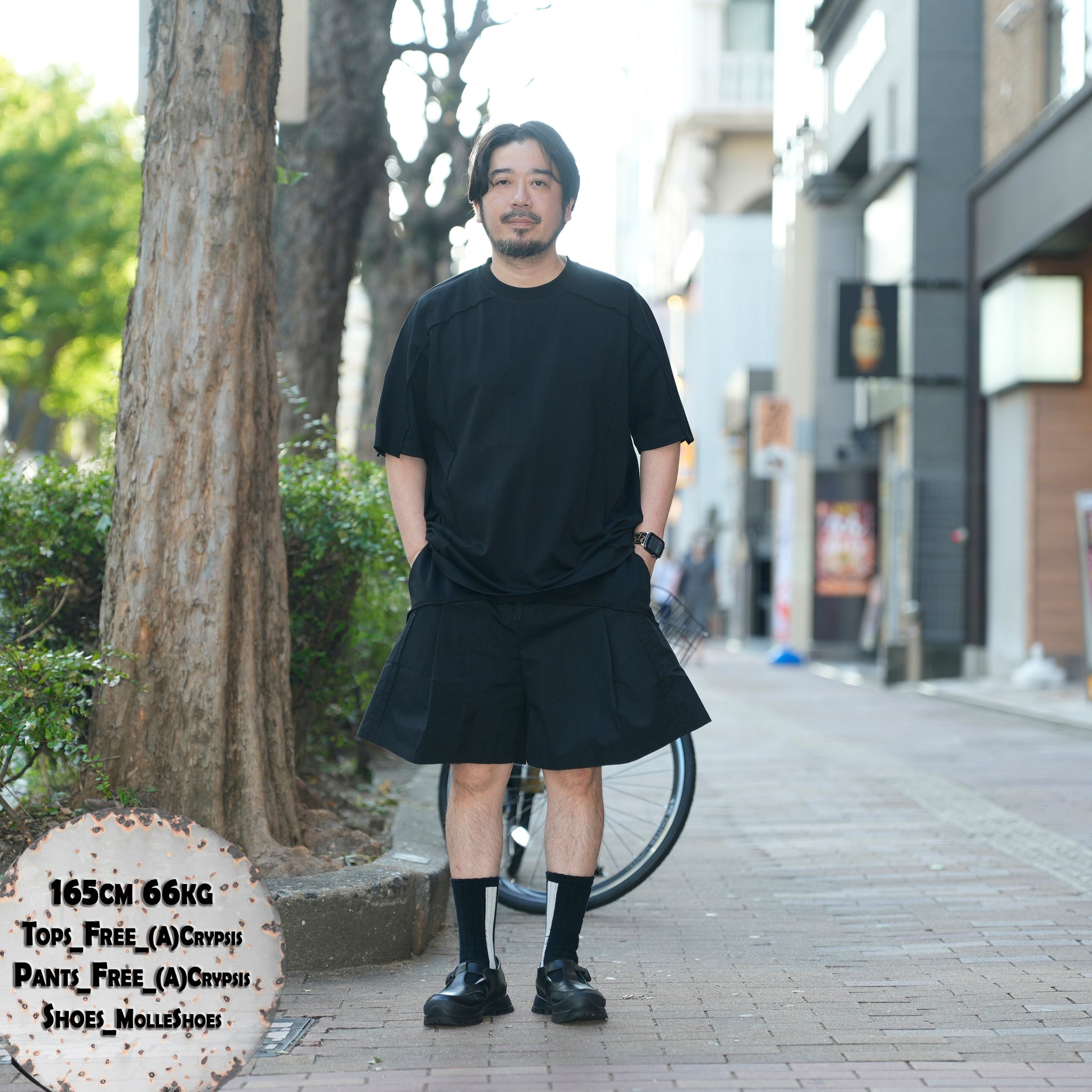 (A)crypsis® 25S/S - (ð¬)ððððððð My Life Mixed-Material Pleated Shorts / Black | SIze_Freeã(A)CRYPSIS®ã