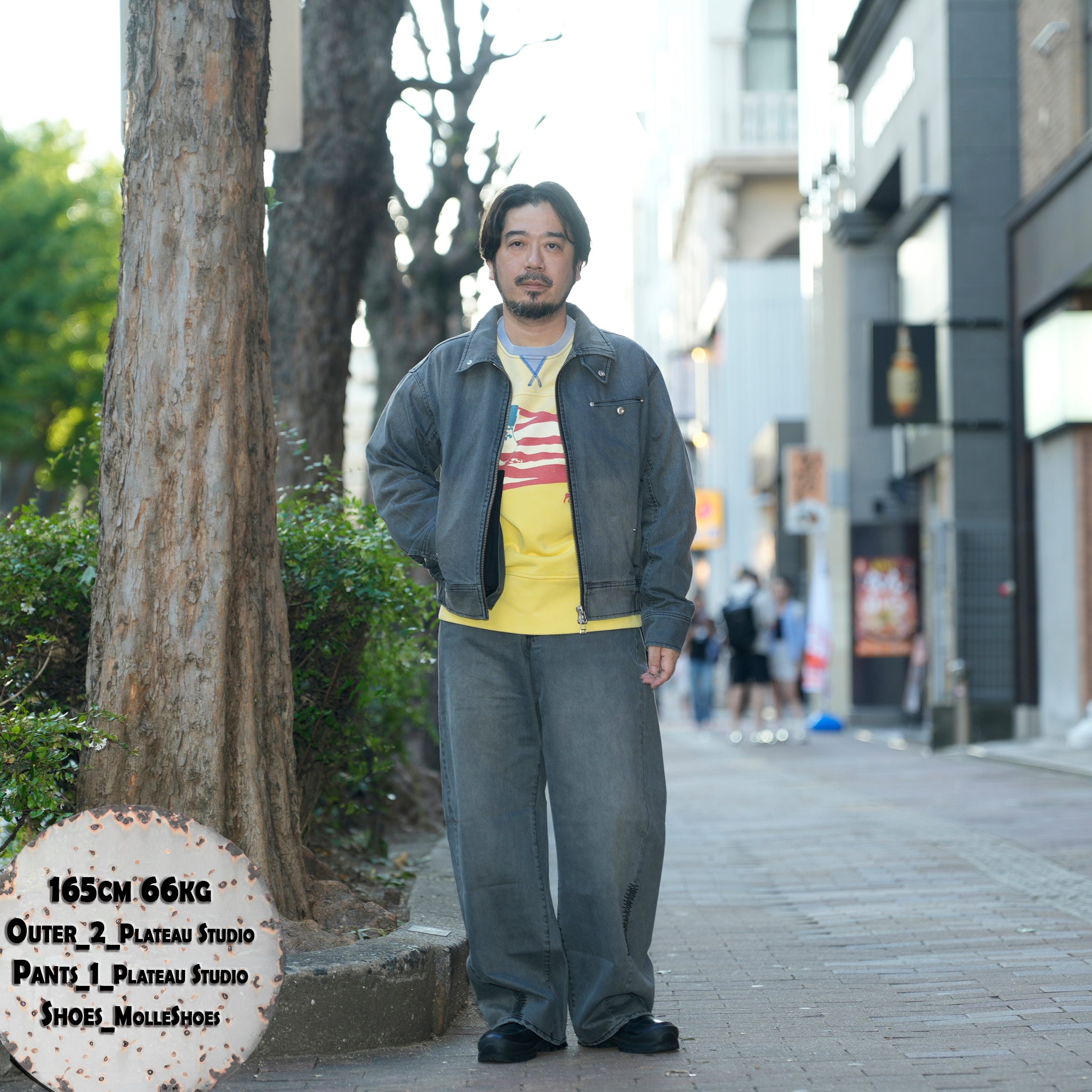 Curvy work pants | Color_Washed Grey | No_pla25awp02-2_washed grey【PLATEAU STUDIO_プラトー スタジオ】