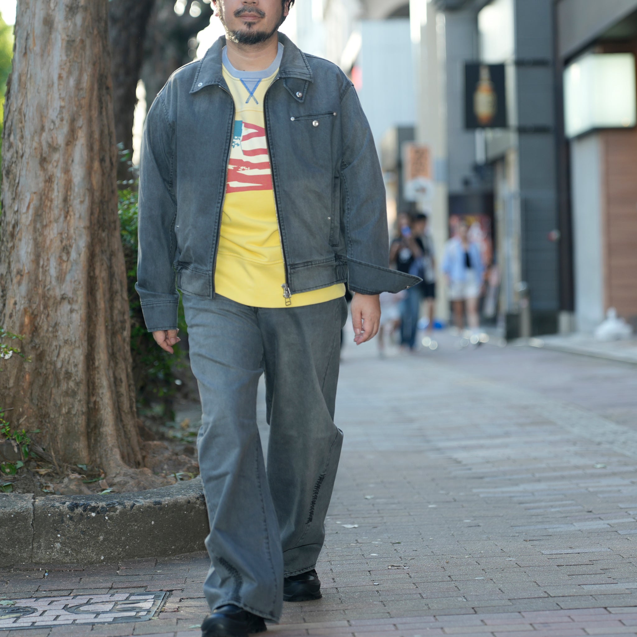 Curvy work pants | Color_Washed Grey | No_pla25awp02-2_washed grey【PLATEAU STUDIO_プラトー スタジオ】