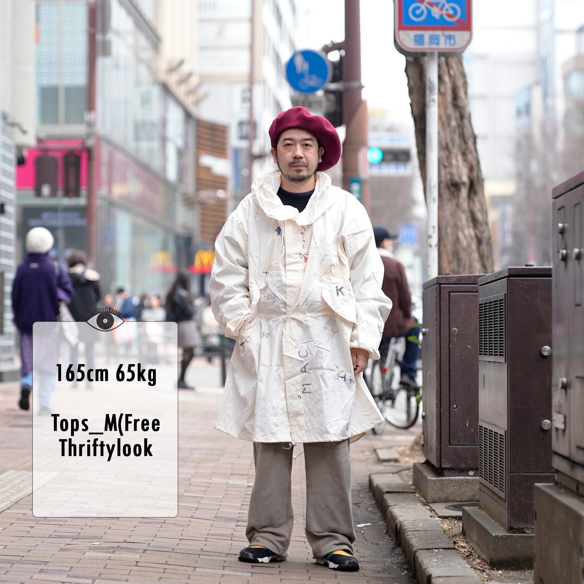 tl25s005_White | memorial snow parker | Color:White【THRIFTY LOOK_スリフティールック】