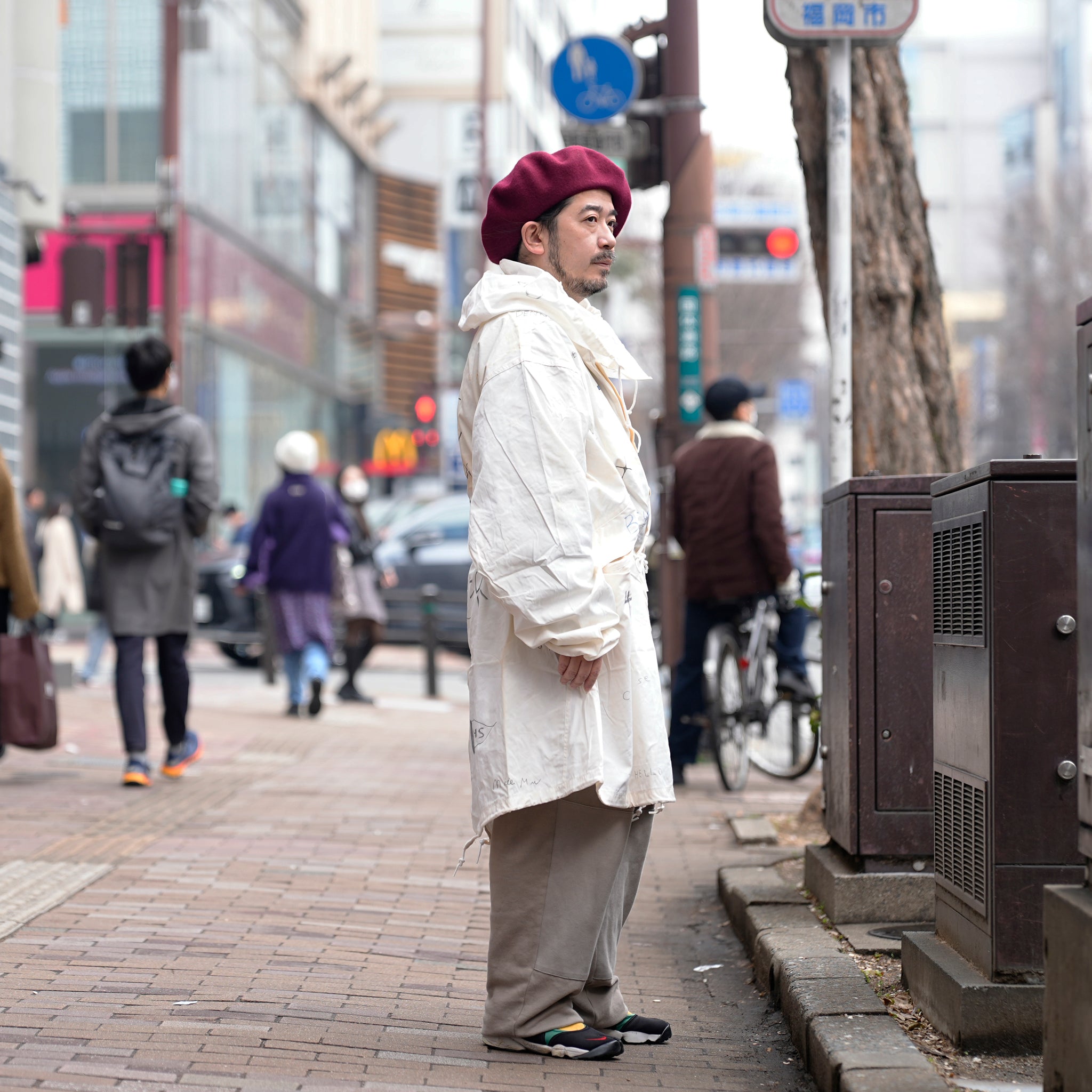 tl25s005_White | memorial snow parker | Color:White【THRIFTY LOOK_スリフティールック】