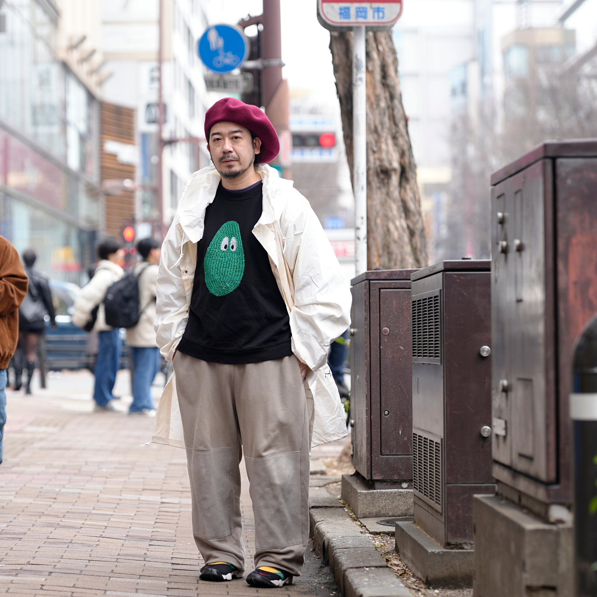 tl25s005_White | memorial snow parker | Color:White【THRIFTY LOOK_スリフティールック】