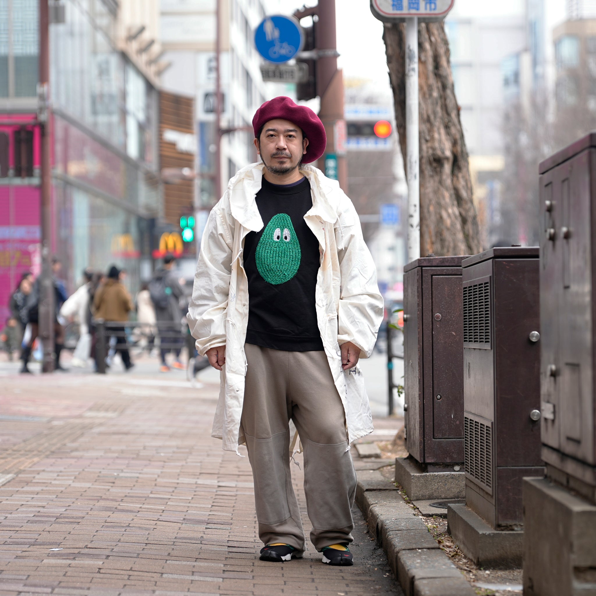 tl25s005_White | memorial snow parker | Color:White【THRIFTY LOOK_スリフティールック】