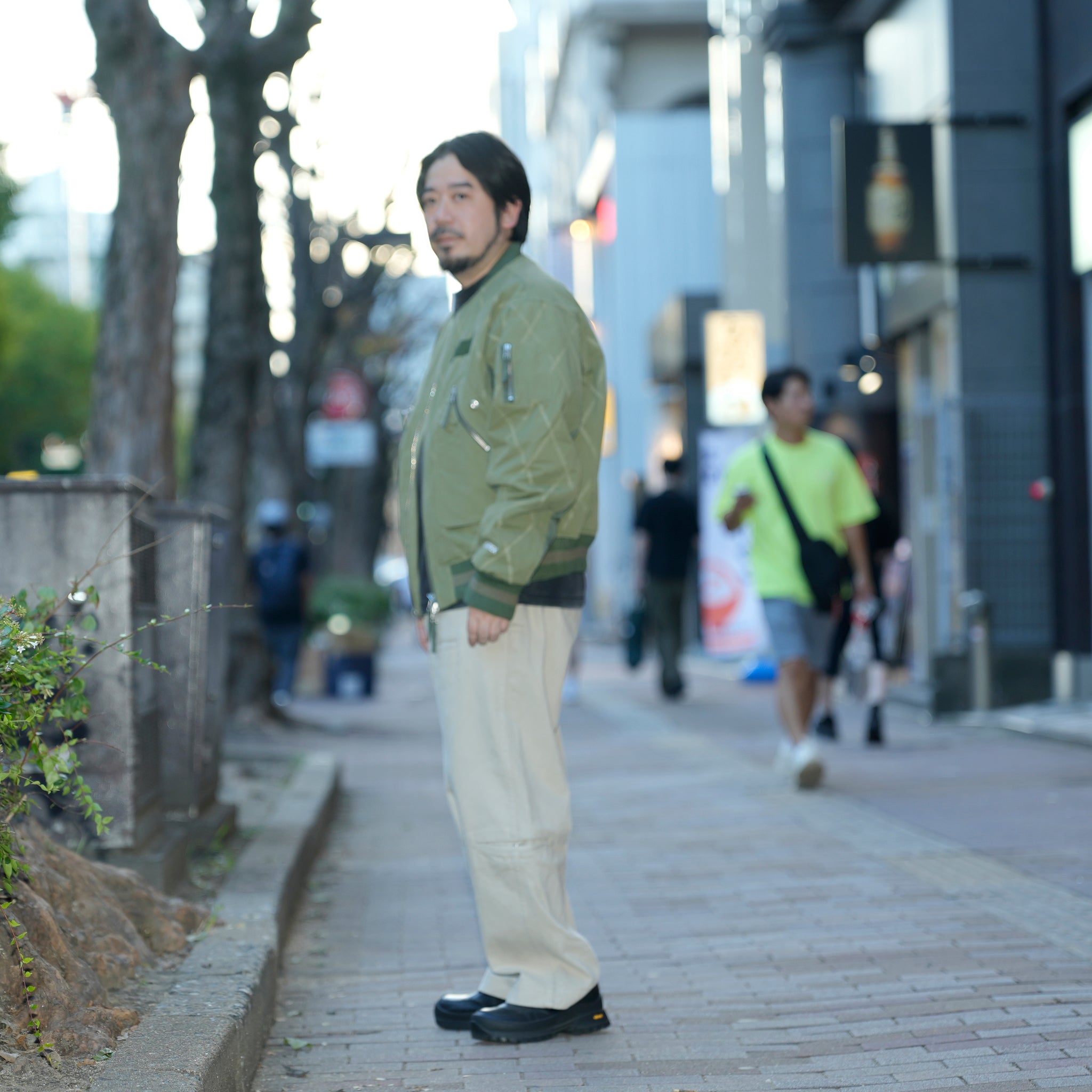 Stripe rib flight jacket | Color_Olive | No_pla25awj09-2_olive【PLATEAU STUDIO_プラトー スタジオ】
