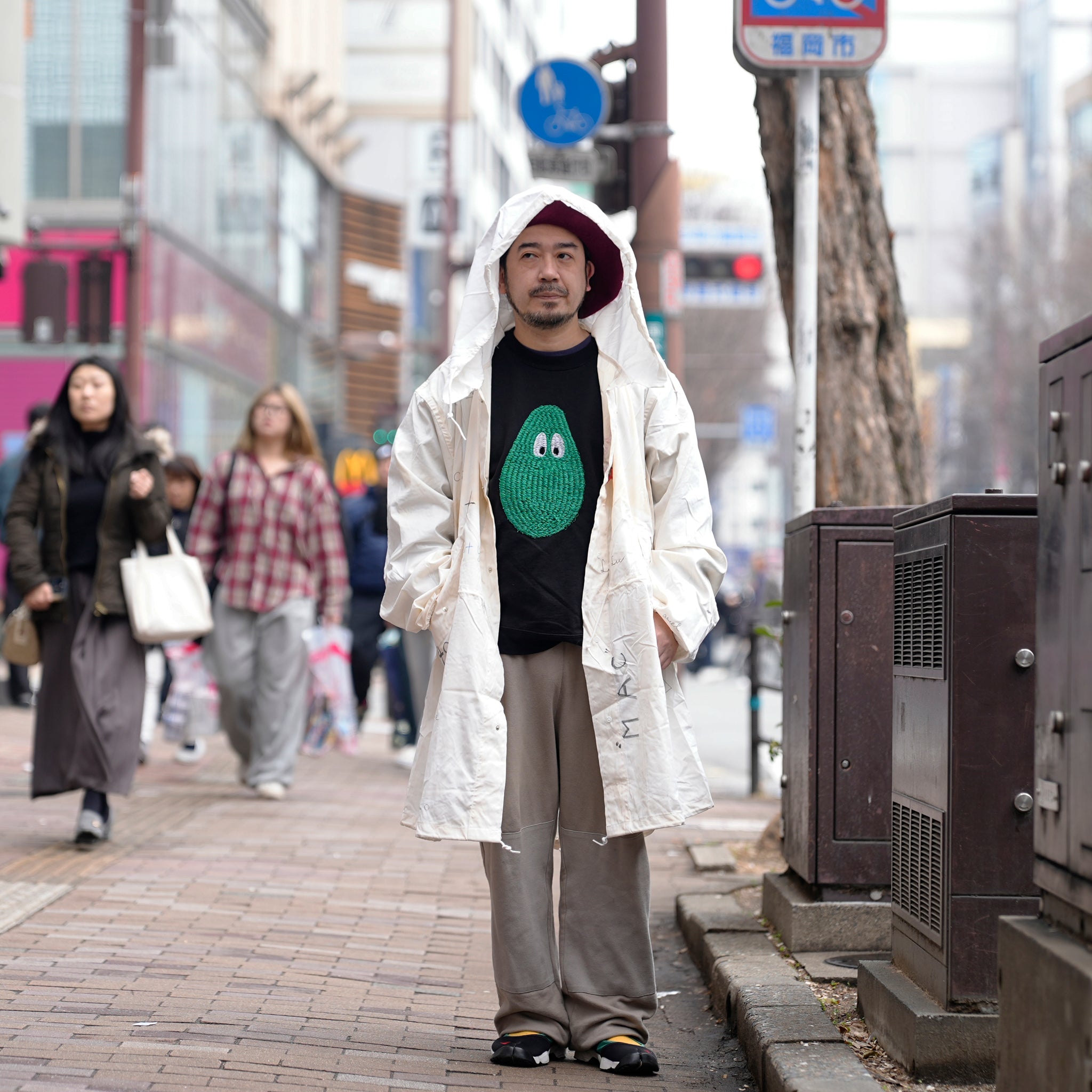 tl25s005_White | memorial snow parker | Color:White【THRIFTY LOOK_スリフティールック】