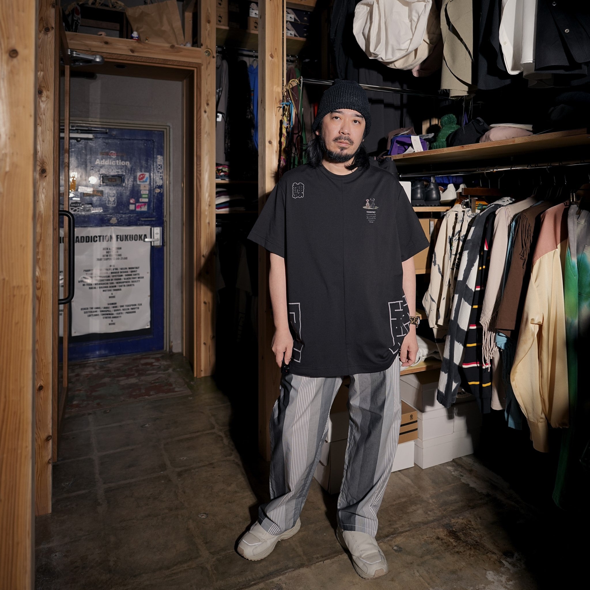 SF24SS-15B | Happi Tee | Color:Black【STOF_ストフ】【archive】