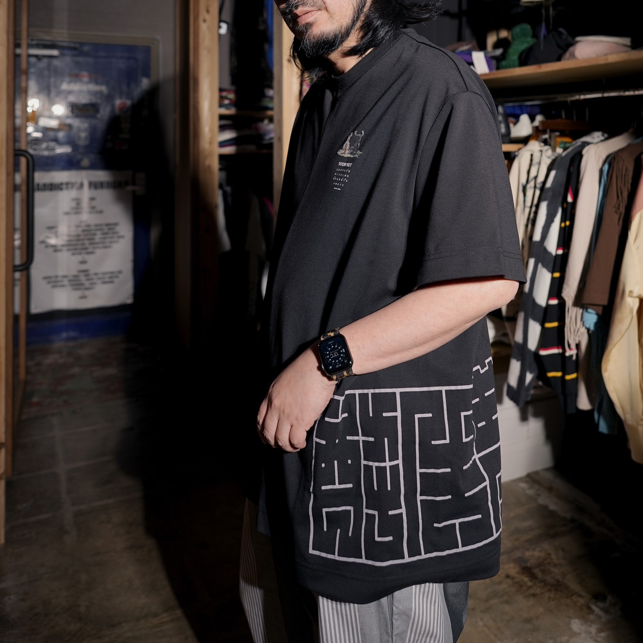 SF24SS-15B | Happi Tee | Color:Black【STOF_ストフ】【archive】