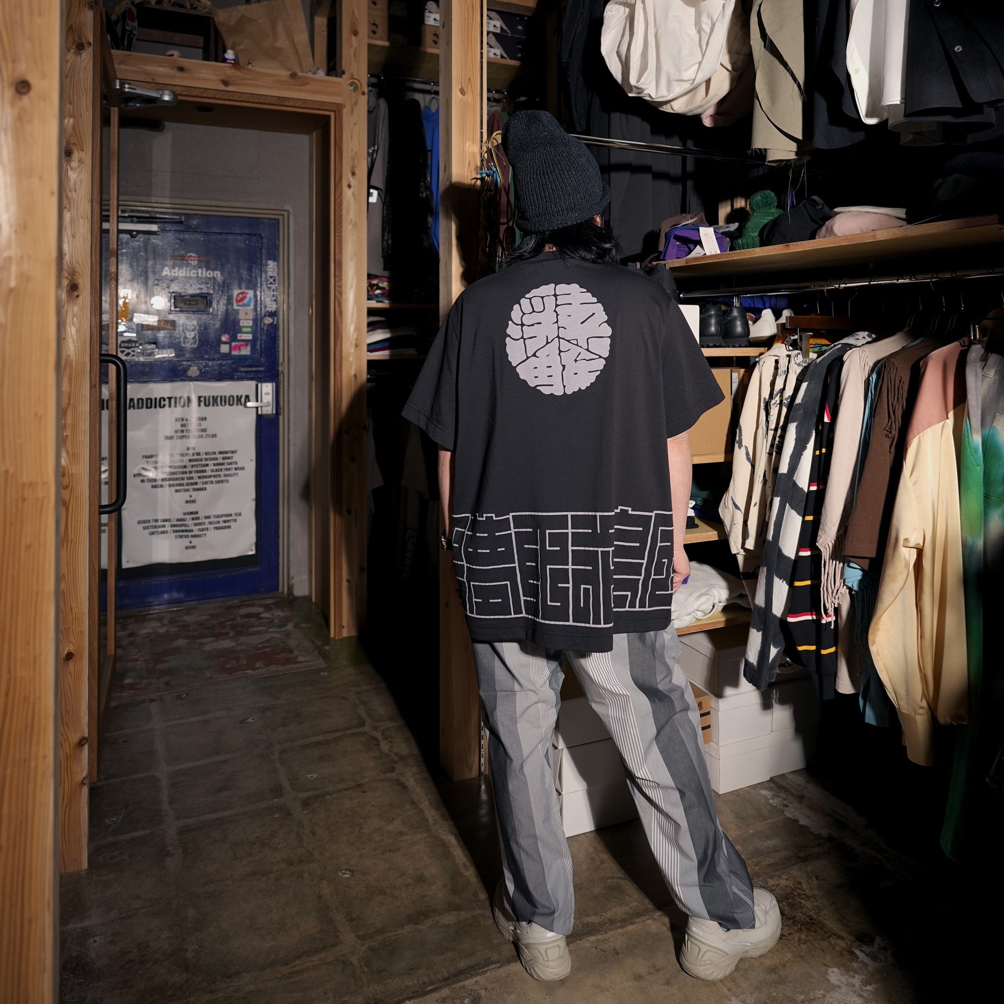 SF24SS-15B | Happi Tee | Color:Black【STOF_ストフ】【archive】