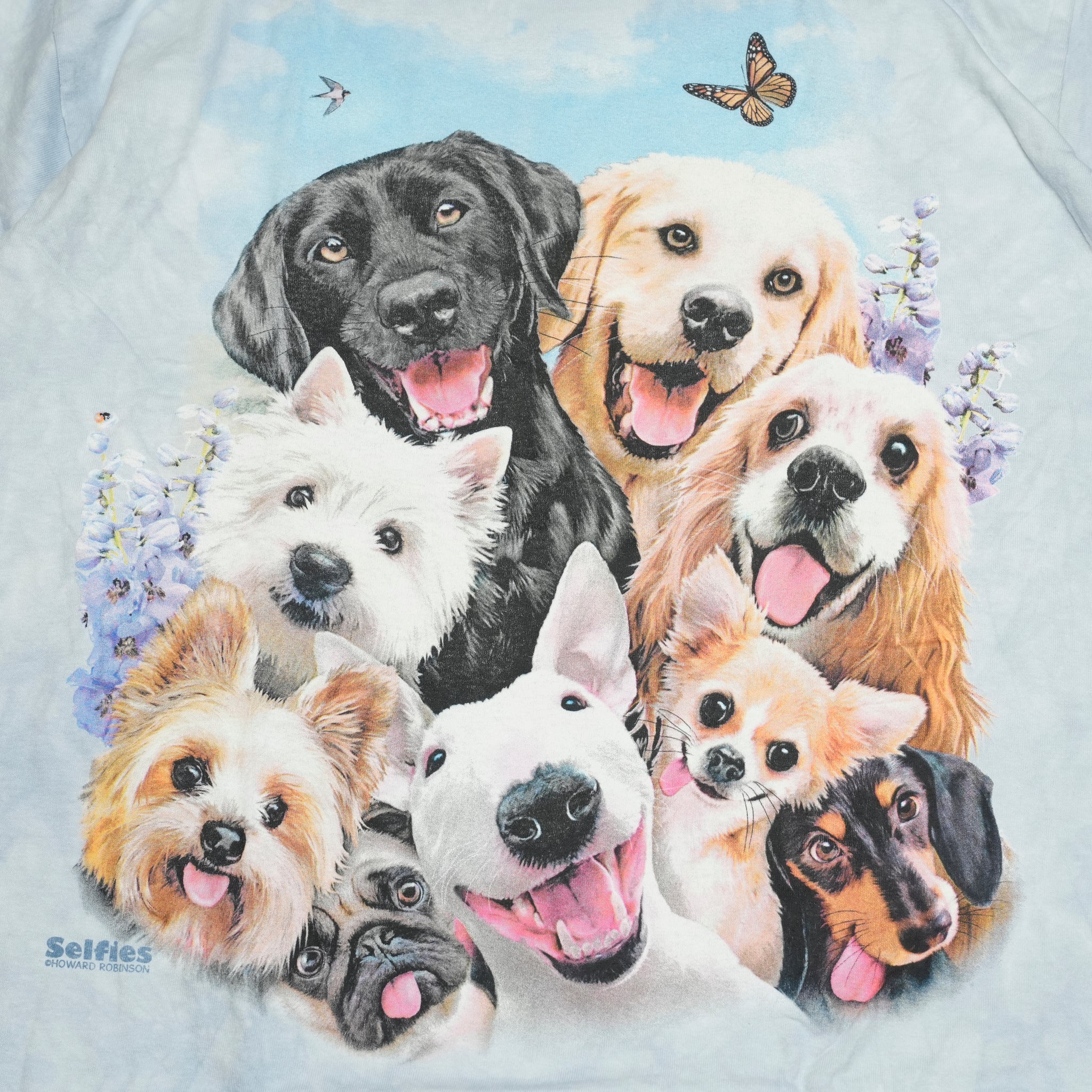 Tie-Dye Dog Selfie Pet  TEE  | Color:Dog Blue | 1049840381【THE MOUNTAIN】【archive】【LIQUID BLUE】【archive】【ネコポス選択可能】【archive】