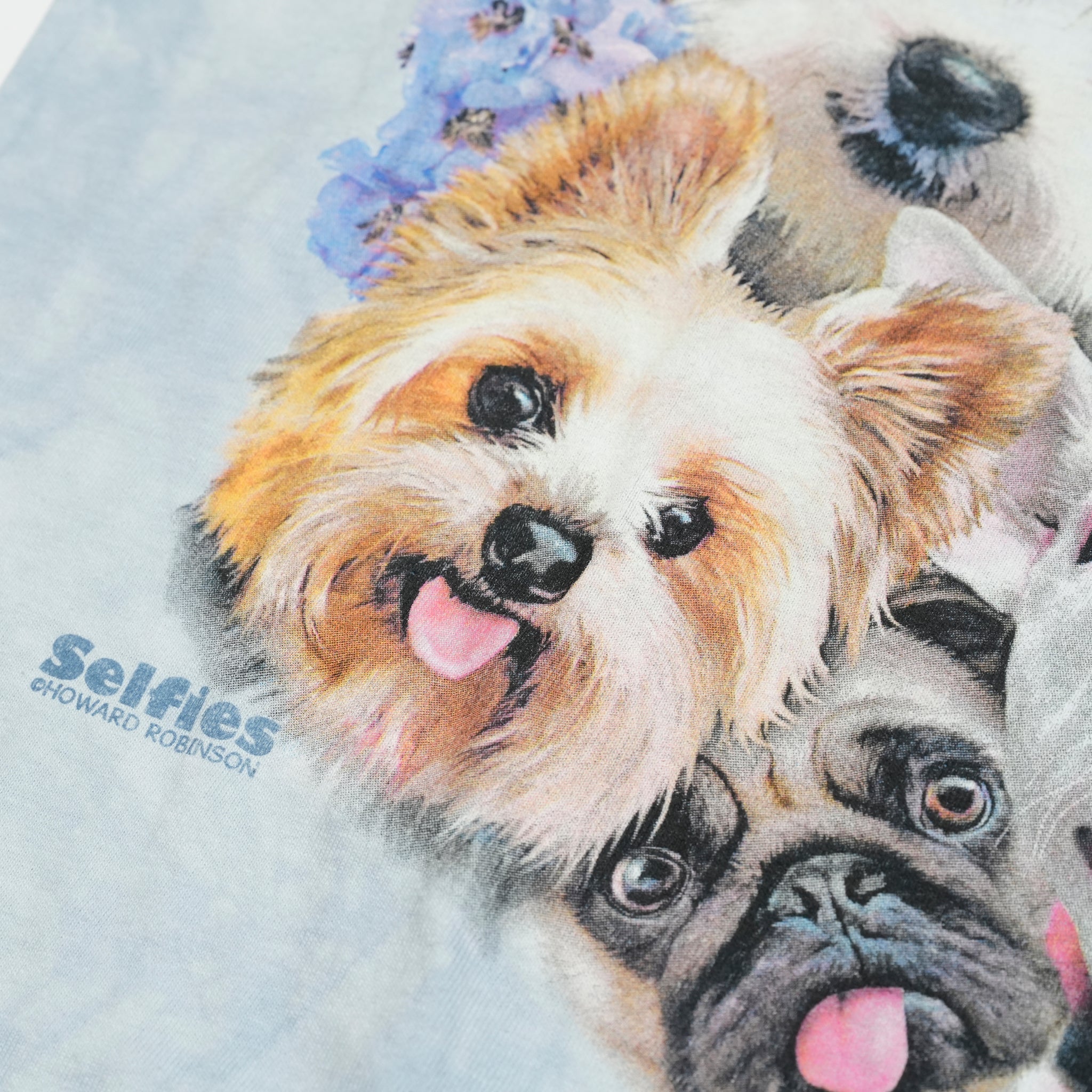 Tie-Dye Dog Selfie Pet  TEE  | Color:Dog Blue | 1049840381【THE MOUNTAIN】【archive】【LIQUID BLUE】【archive】【ネコポス選択可能】【archive】
