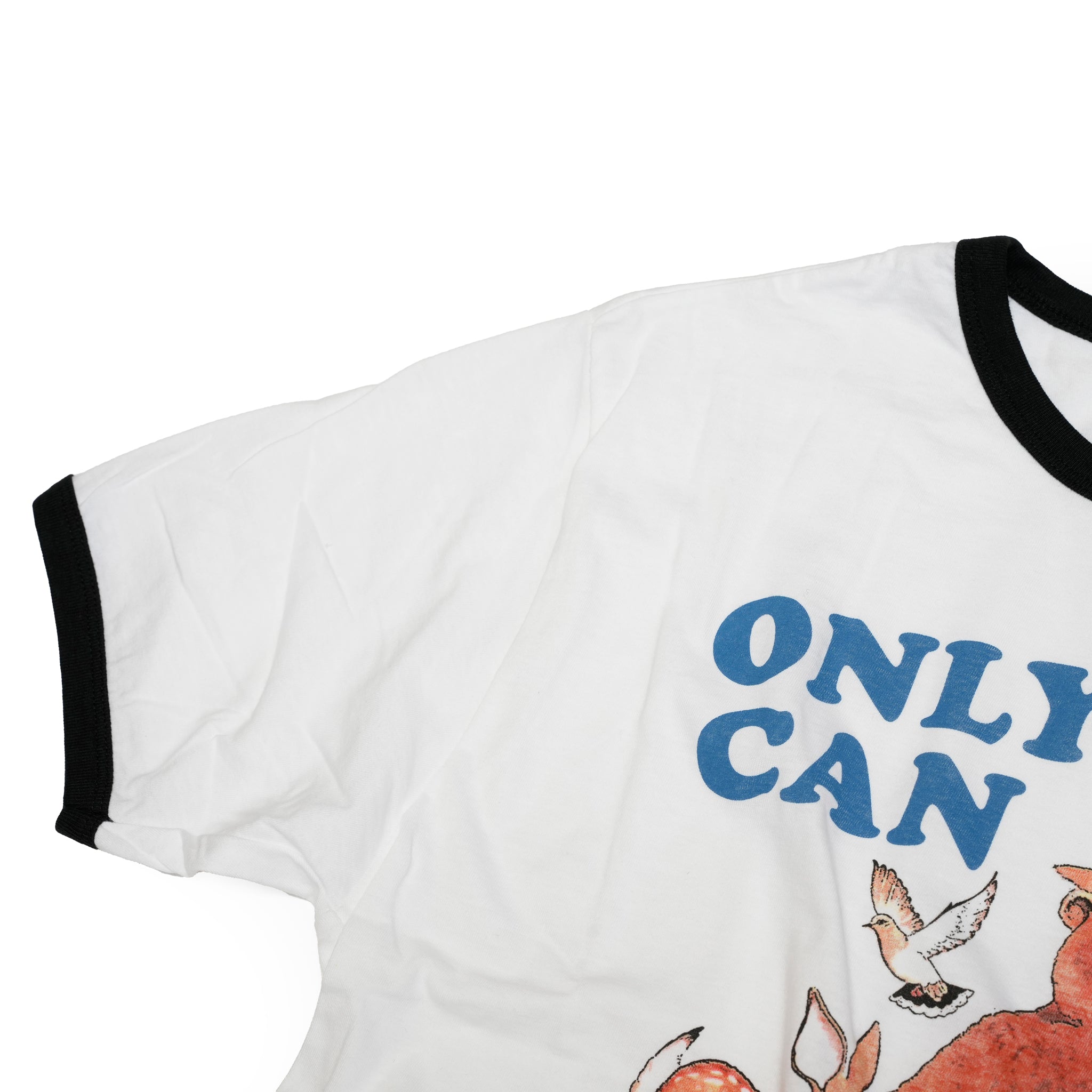TEE LUV Smokey Bear Only You Can Prevent Wildfires Ringer T-Shirt_White | | Color:White