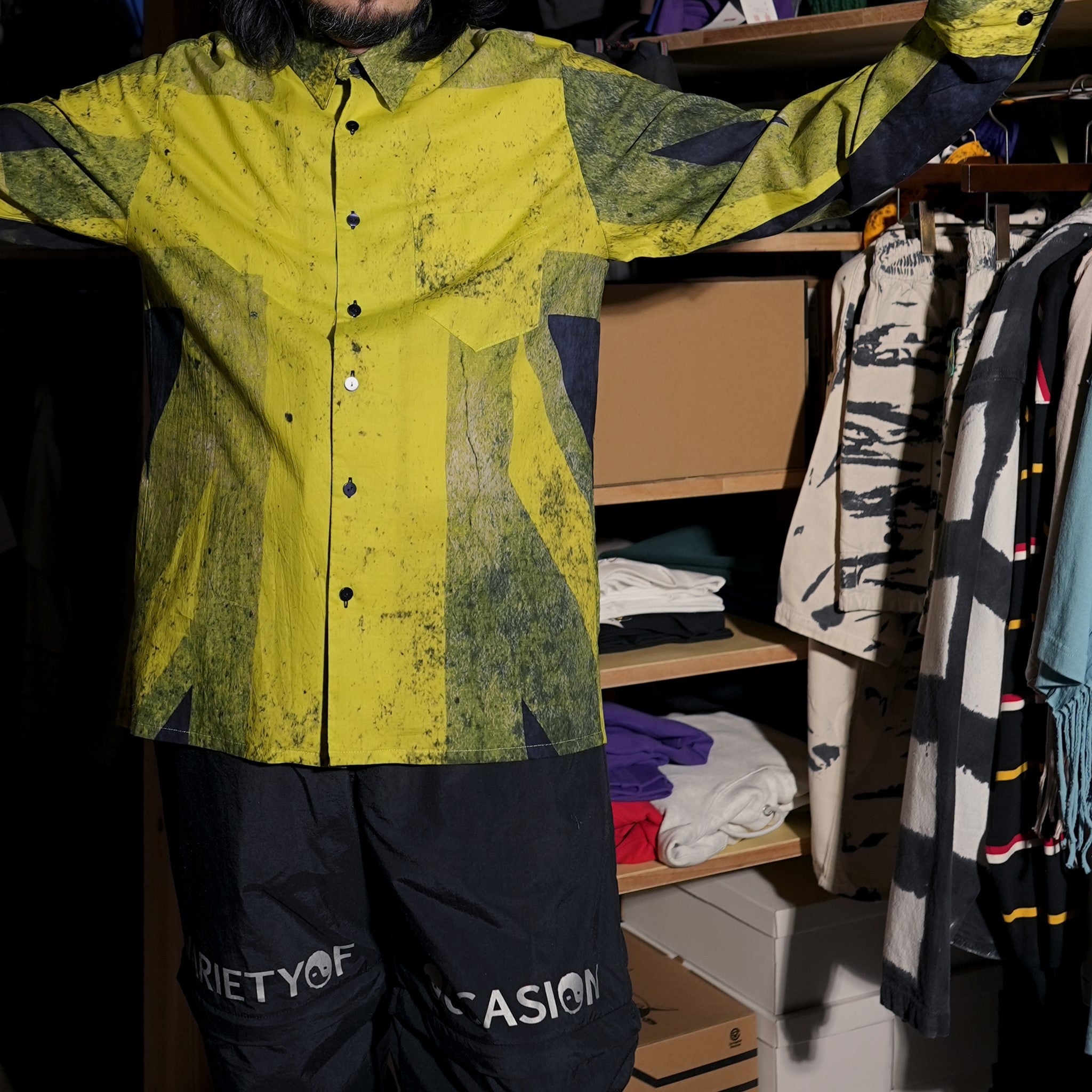 SH531 | DUSTY UNIONJACK SHIRTS TRICOLOUR | Color:Tricolour/Yellow【ORIGINAL JOHN_オリジナルジョン】