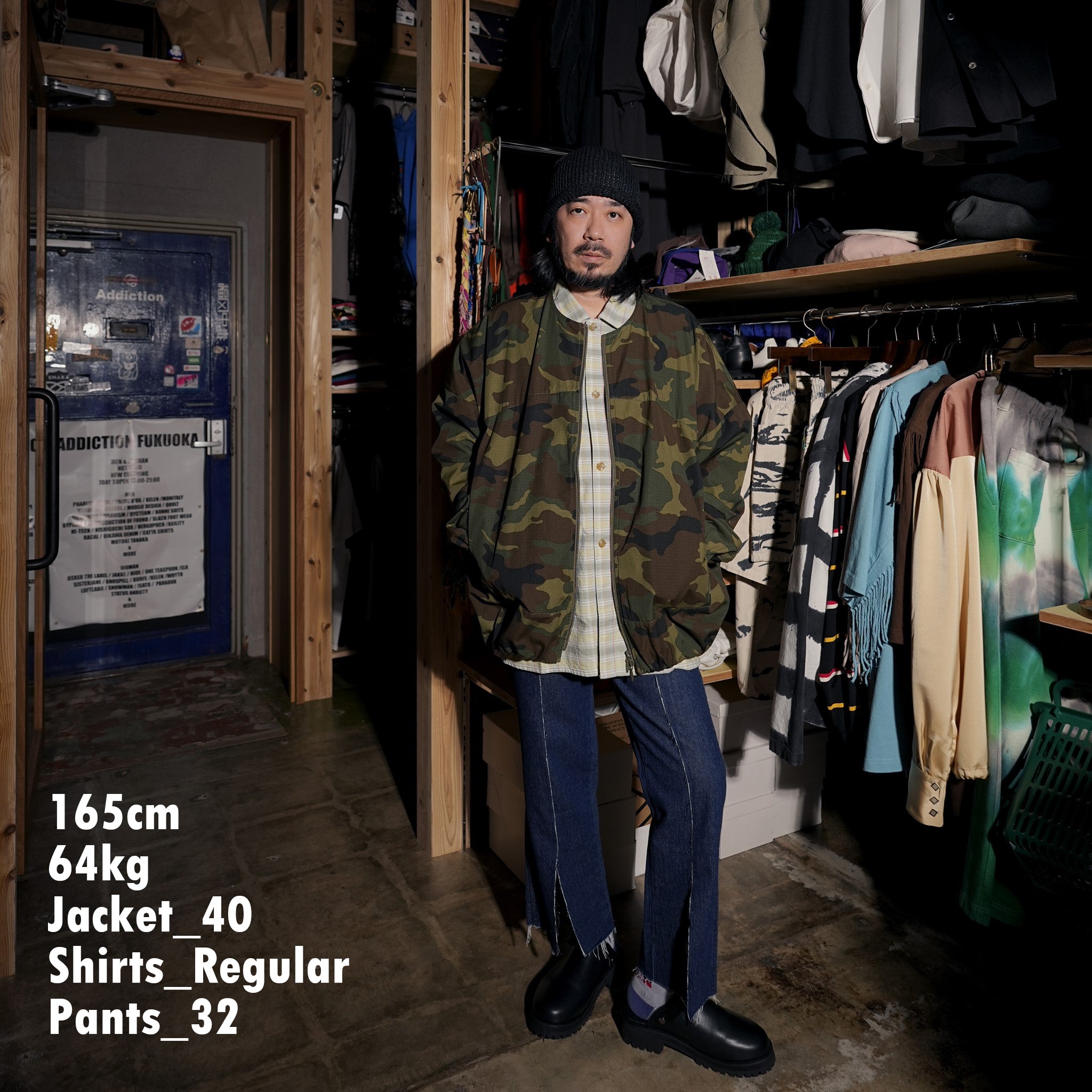 REMAKE02 |  REMAKE FRONT SLIT DENIM PANTS | Color:PREWASHED INDIGO【RED KAP】