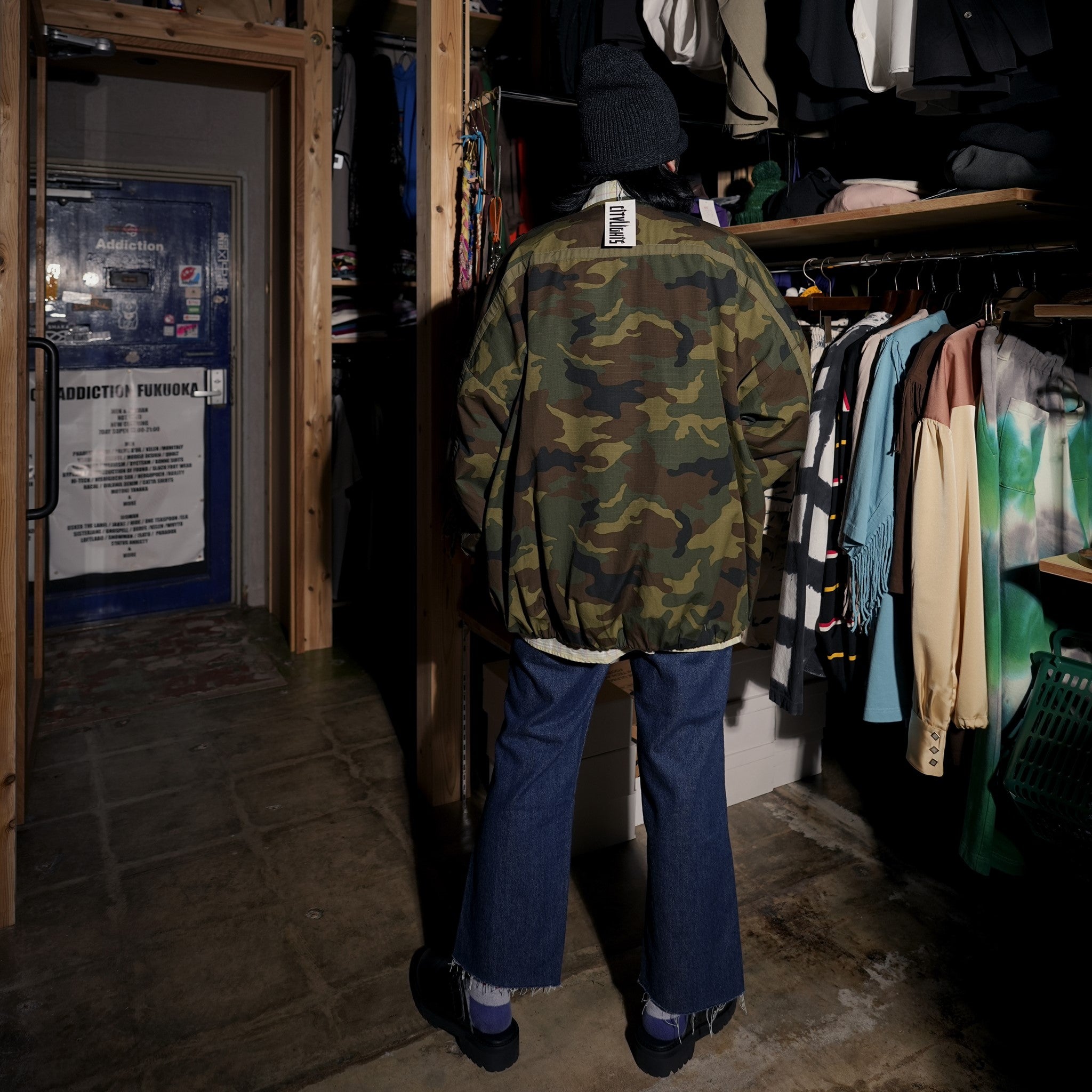 REMAKE02 |  REMAKE FRONT SLIT DENIM PANTS | Color:PREWASHED INDIGO【RED KAP】