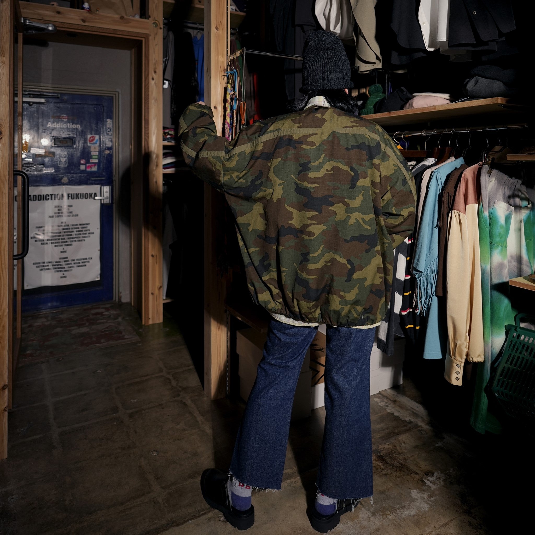 REMAKE02 |  REMAKE FRONT SLIT DENIM PANTS | Color:PREWASHED INDIGO【RED KAP】