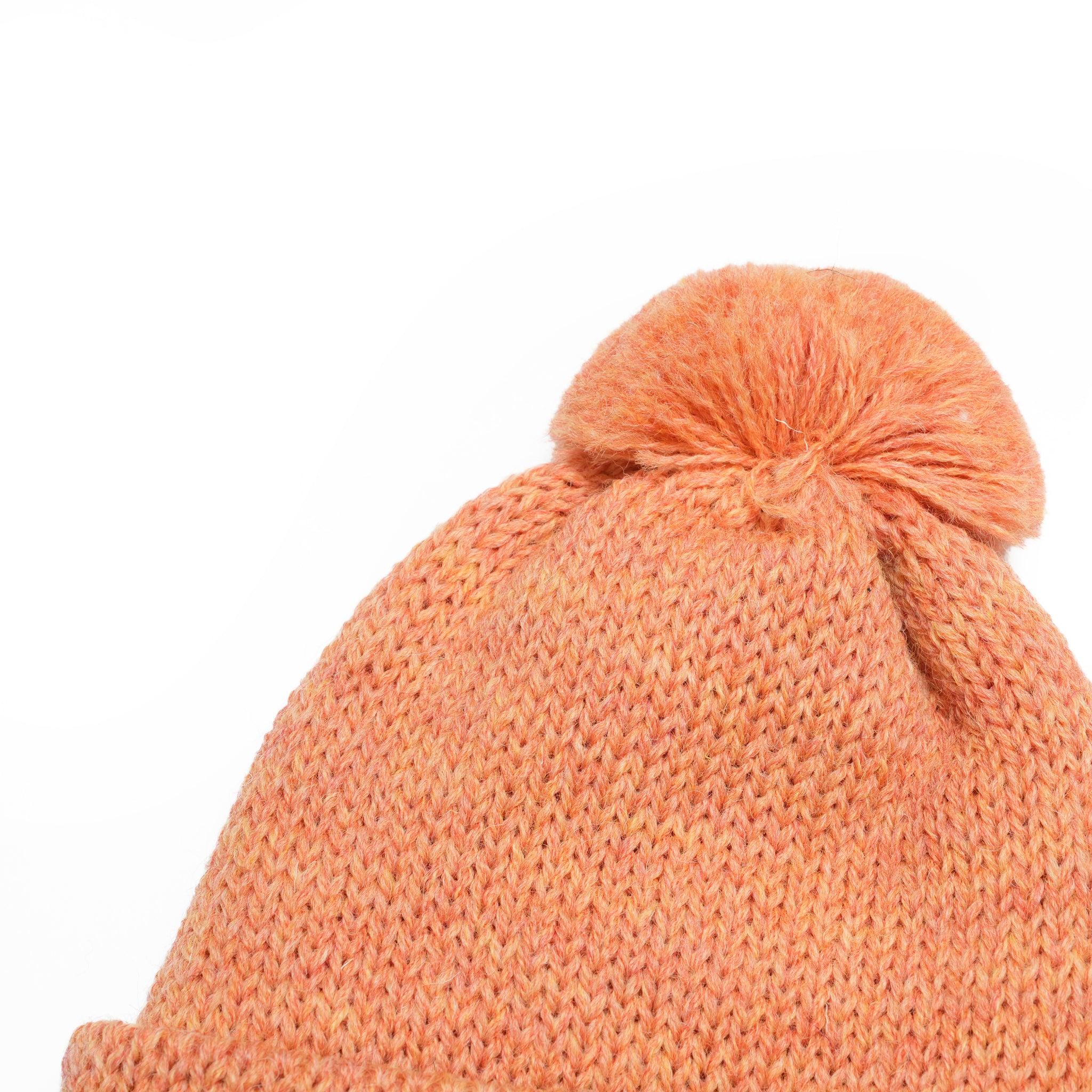 3g Solid Bobcap w/ear Cover&PomPom&Rope | Color_August Peach | No_hl-25fw-0007_mid grey natural【HIGHLAND 2000_ハイランドトゥーサウザンド】【ネコポス選択可能】