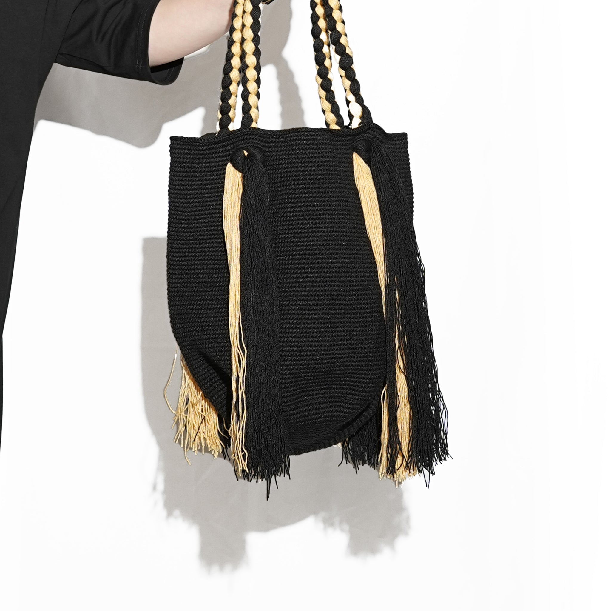 JA-24SS-TRAD2 | TRADITIONAL WAYUU PURSE | Color:#87 Black-#2615 Butter【JARDIN DEL CIELO_ジャーディン デル シエロ】