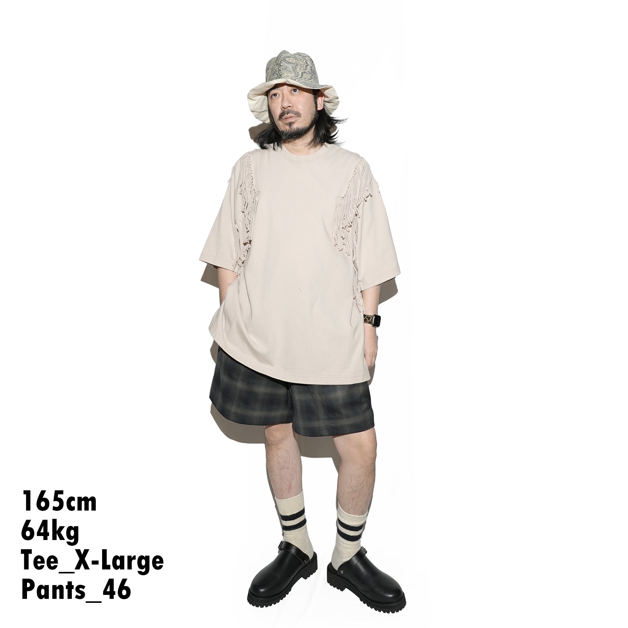 Fringe Panel CutT-Shirt – Smoke Cloud / Turquoise / Chocolate | AMBERGLEAM