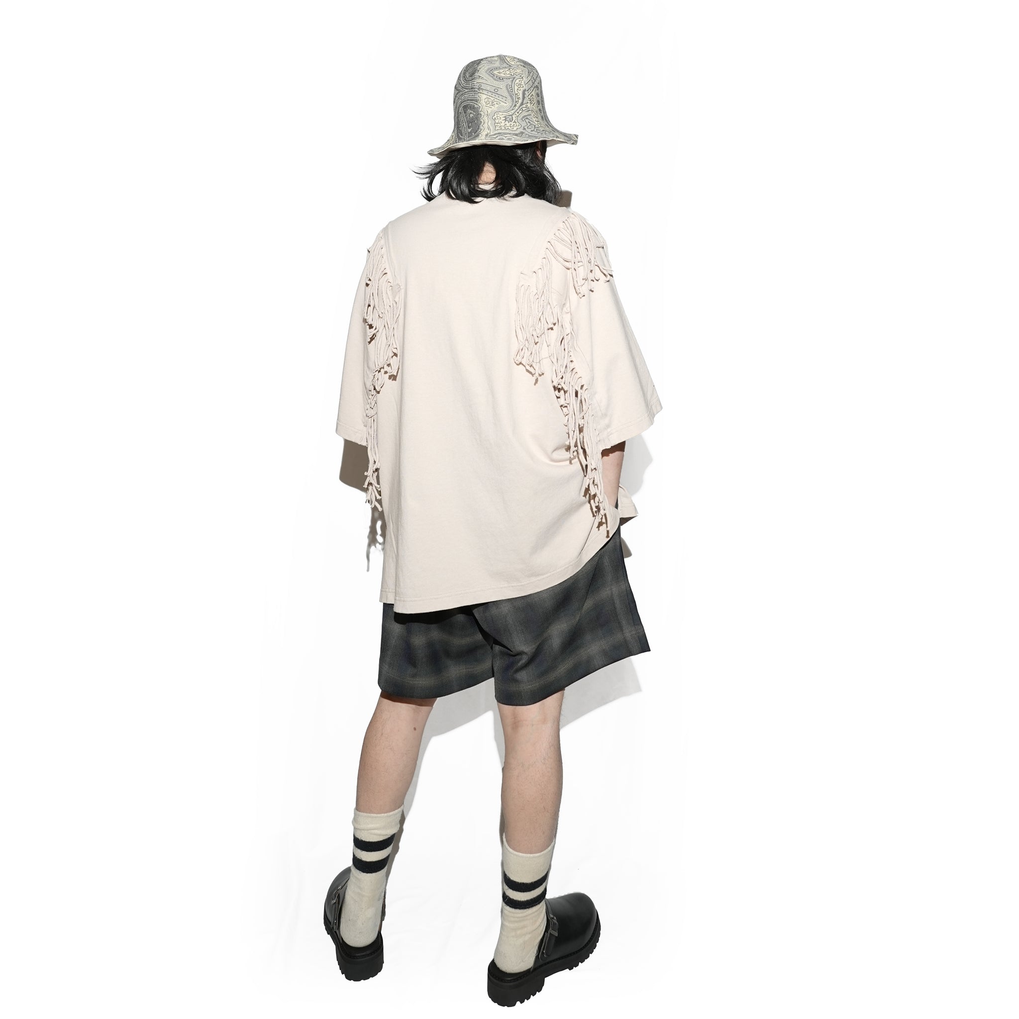 Fringe Panel CutT-Shirt – Smoke Cloud / Turquoise / Chocolate | AMBERGLEAM