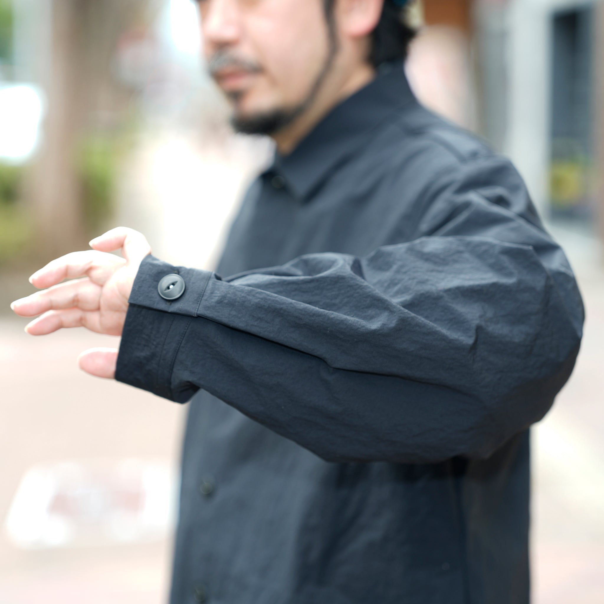 SHIRT COAT-SNOW NOISE TAFFETA | Color_Black | No_shco-02_black【CATTA_カッタ】
