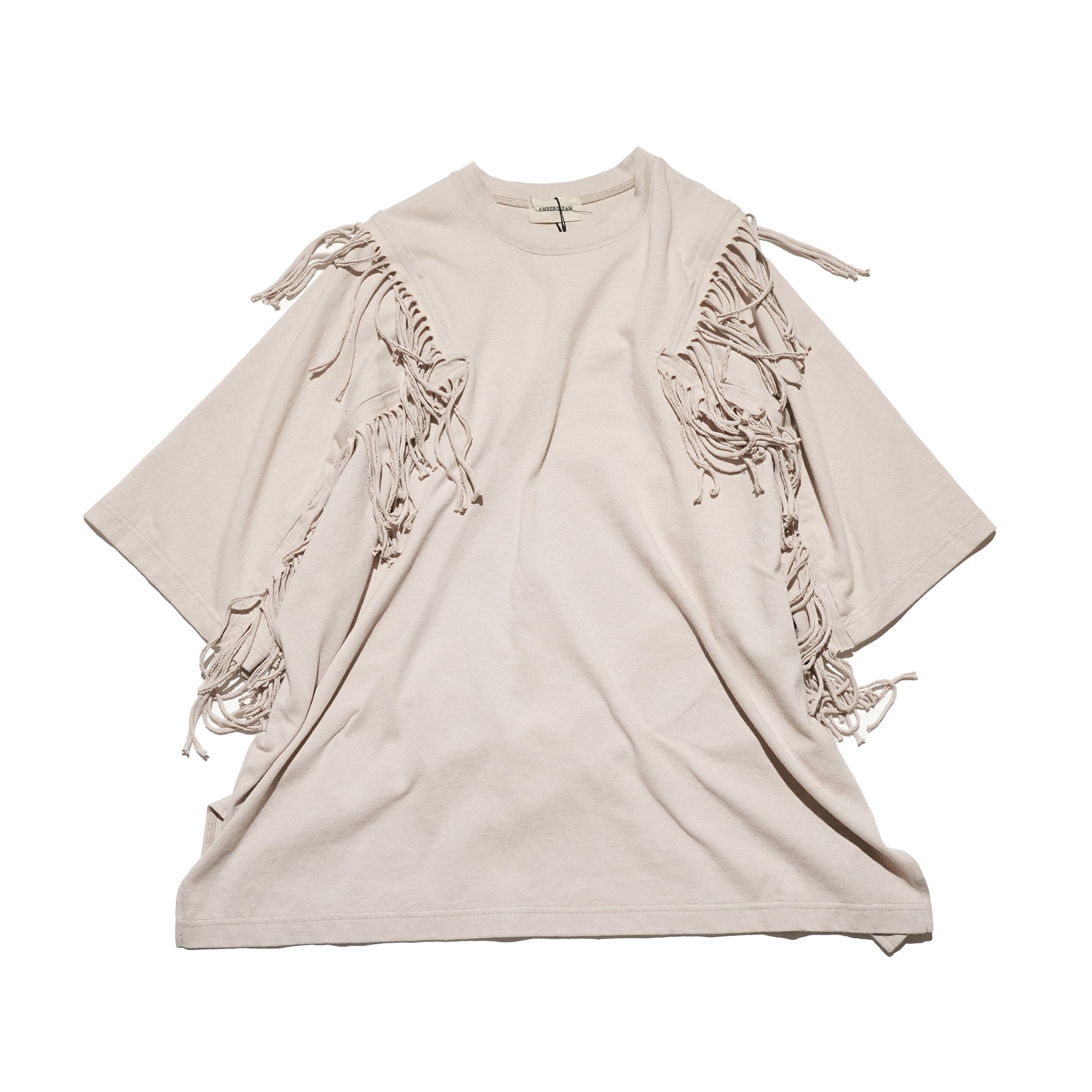 Fringe Panel CutT-Shirt – Smoke Cloud / Turquoise / Chocolate | AMBERGLEAM