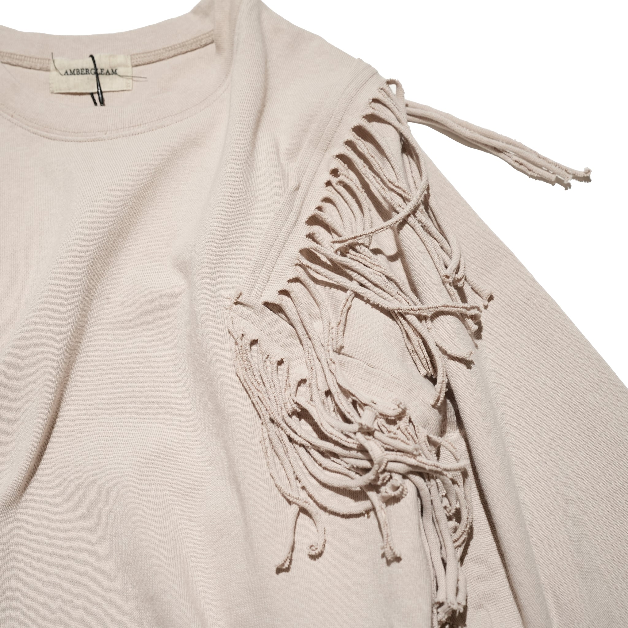Fringe Panel CutT-Shirt – Smoke Cloud / Turquoise / Chocolate | AMBERGLEAM